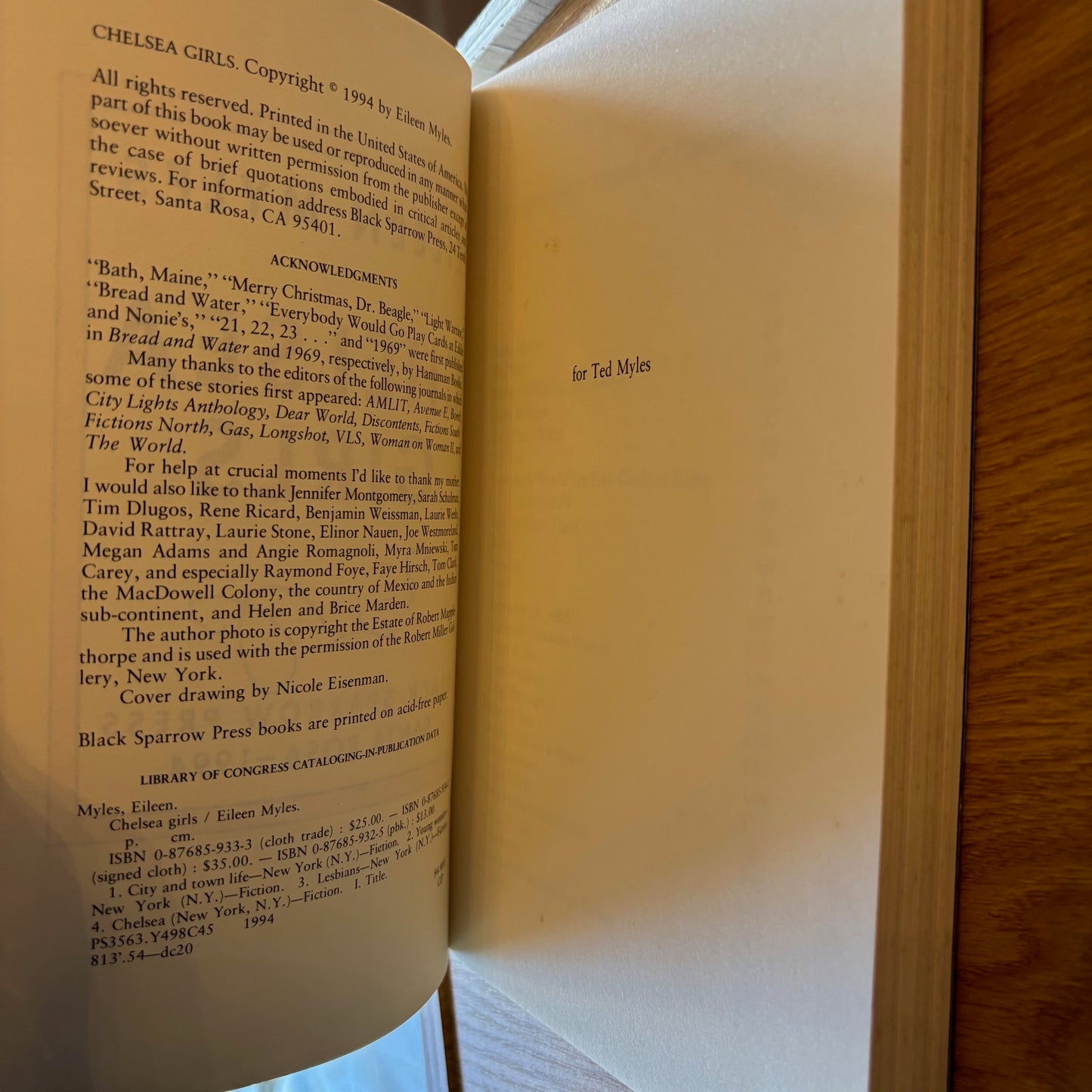 Eileen Myles - Chelsea Girls - Signed First Edition Paperback