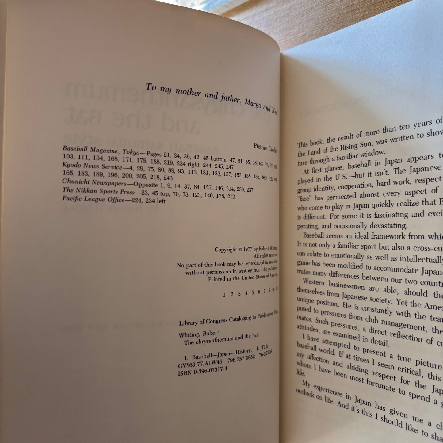 Robert Whiting - The Chrysanthemum and the Bat - First Edition