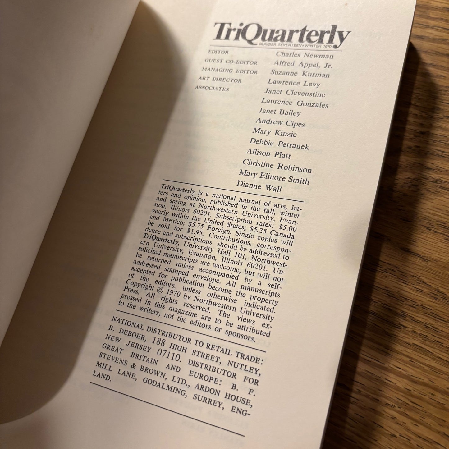 (Vladimir Nabokov) Charles Newman, ed. - TriQuarterly Number Seventeen - Winter 1970