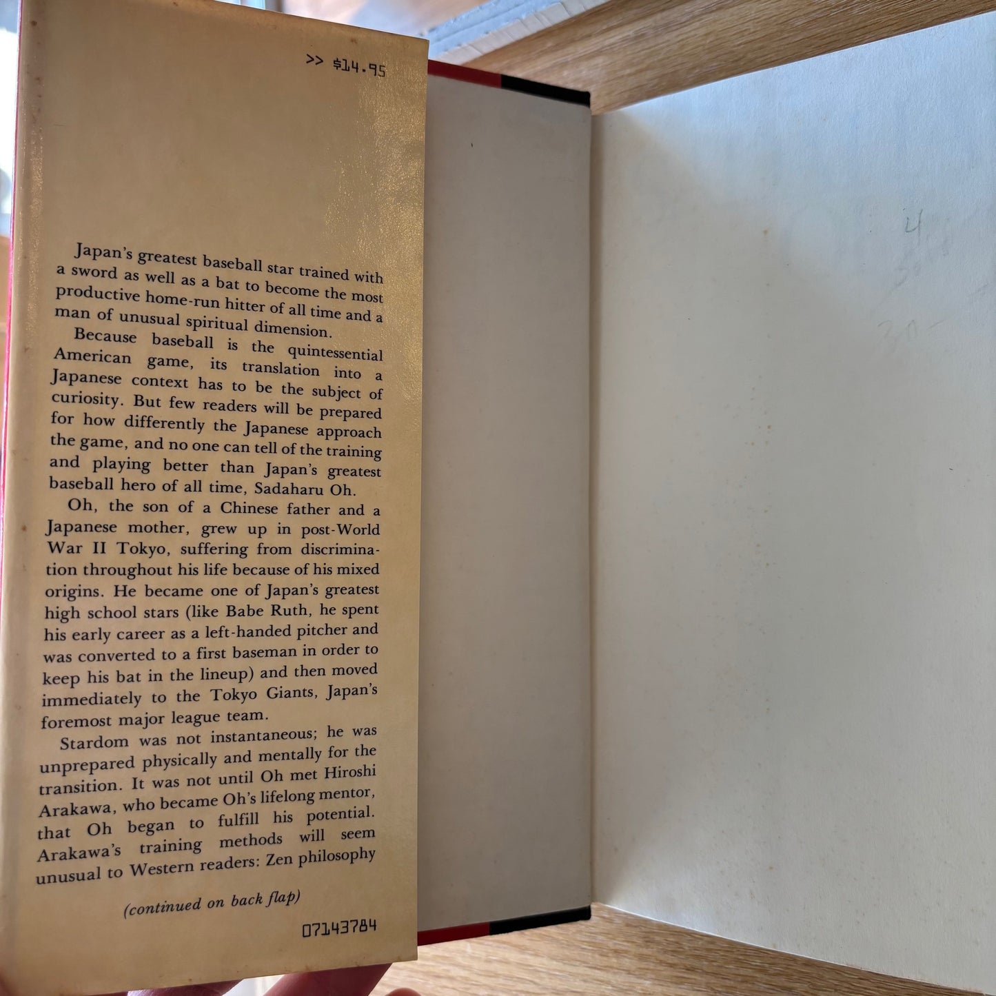 Sadaharu Oh & David Falkner - Sadaharu Oh: A Zen Way of Baseball - First Edition