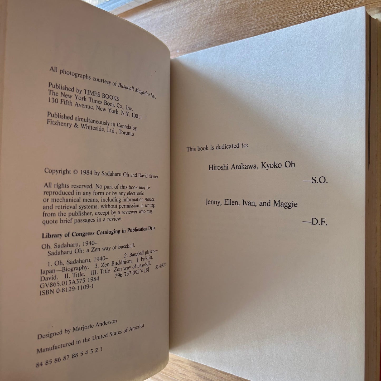 Sadaharu Oh & David Falkner - Sadaharu Oh: A Zen Way of Baseball - First Edition