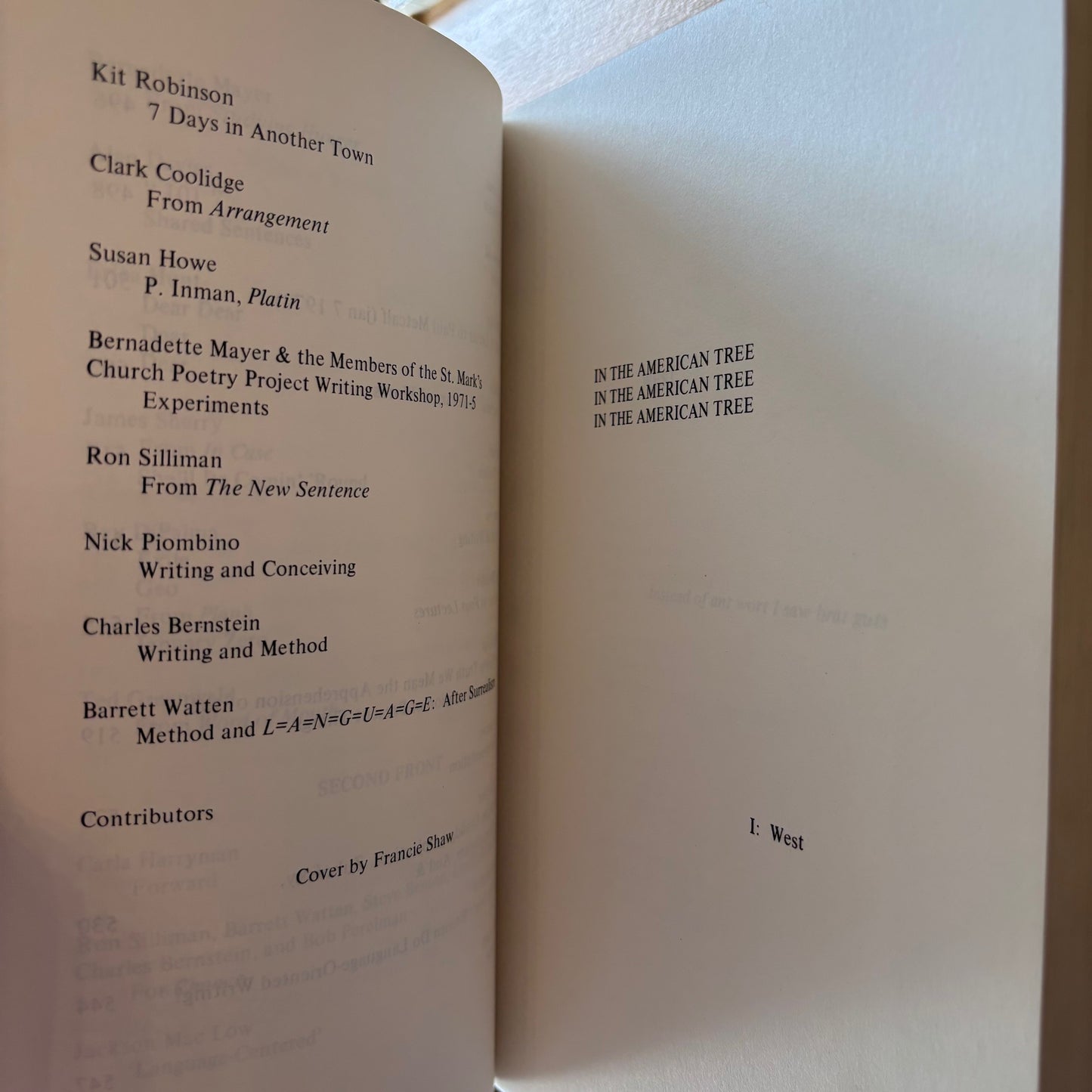 Ron Silliman, ed. - In the American Tree - First Edition Paperback