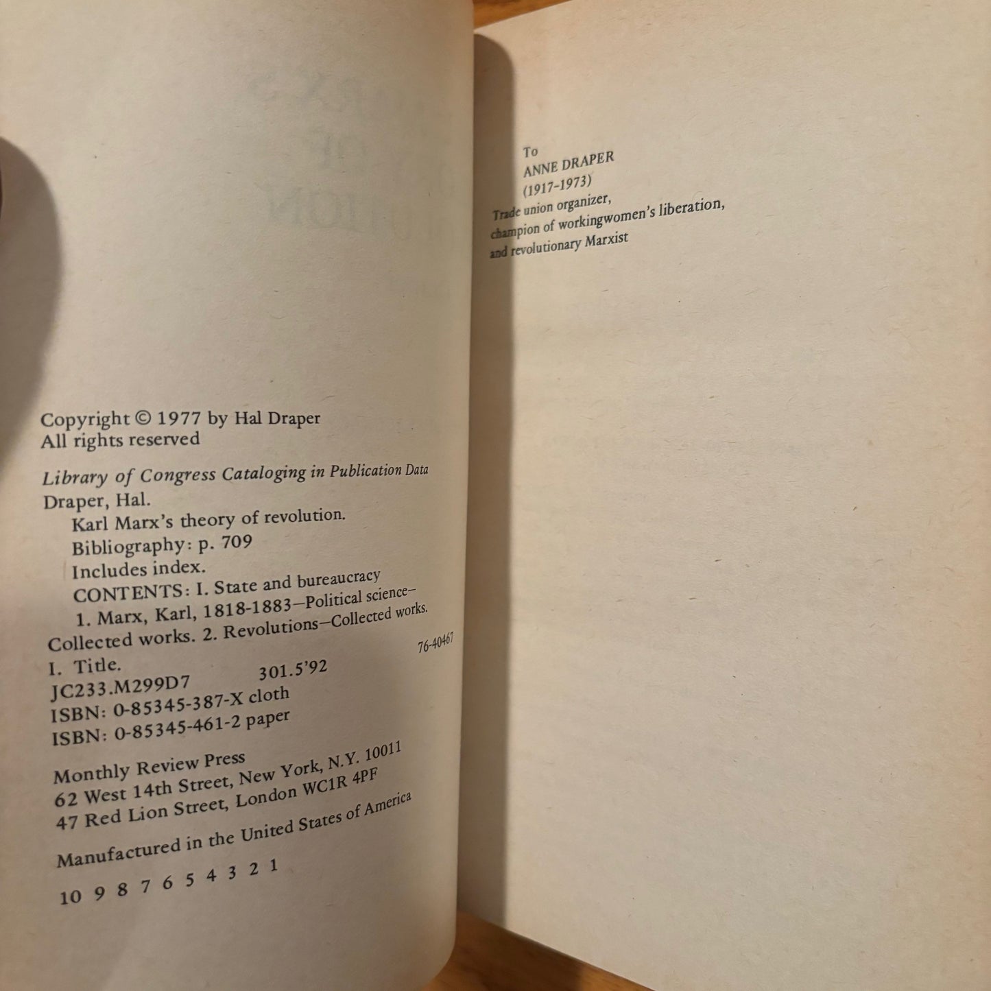 Hal Draper - Karl Marx's Theory of Revolution Volume 1: State and Bureacuracy
