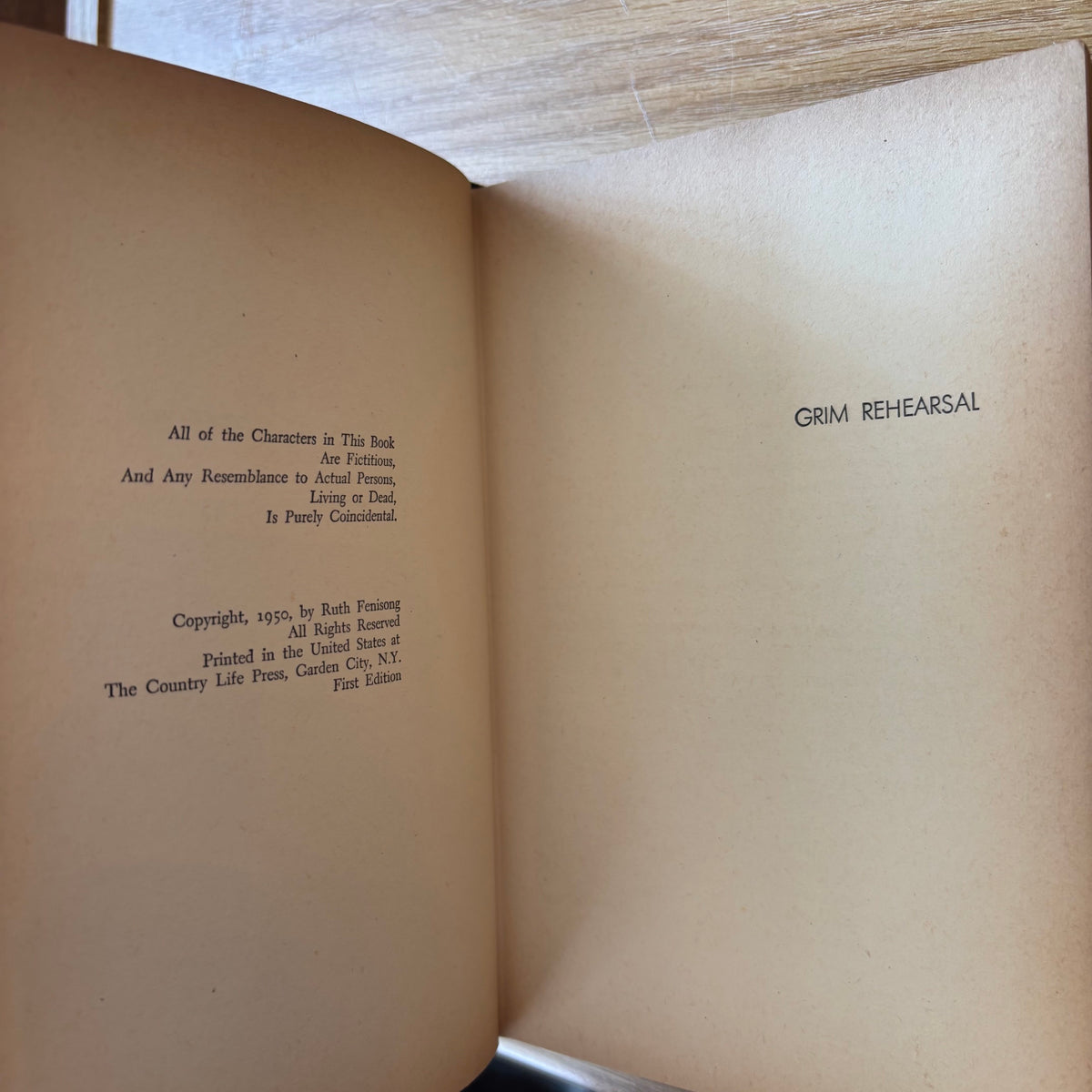 Ruth Fenisong - Grim Rehearsal - First Edition