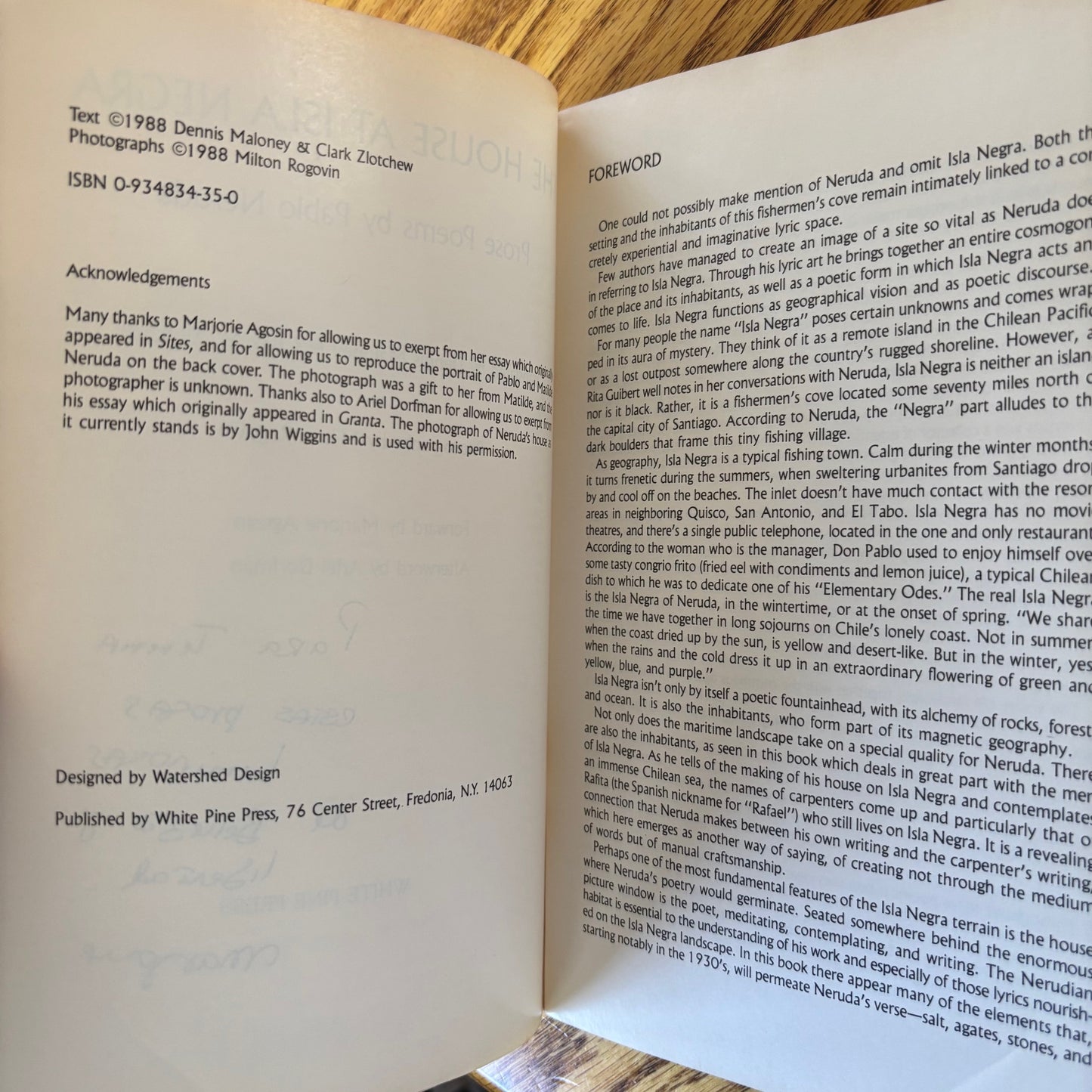 Pablo Neruda - The House at Isla Negra - Signed by Marjorie Agosin