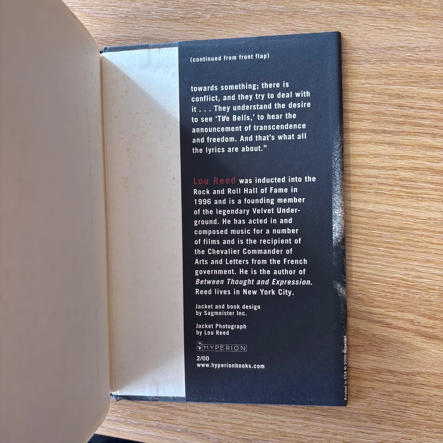 Lou Reed - Pass Thru Fire: The Collected Lyrics - First Edition