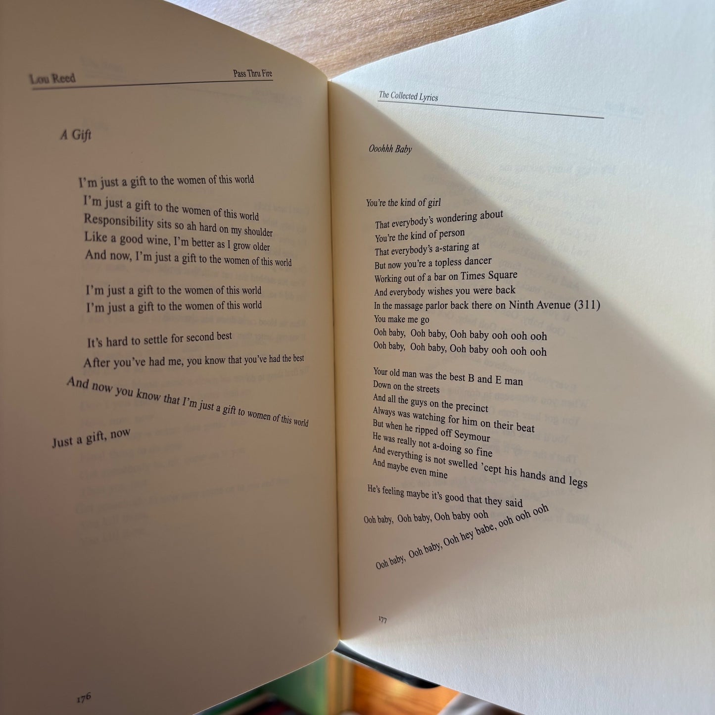 Lou Reed - Pass Thru Fire: The Collected Lyrics - First Edition