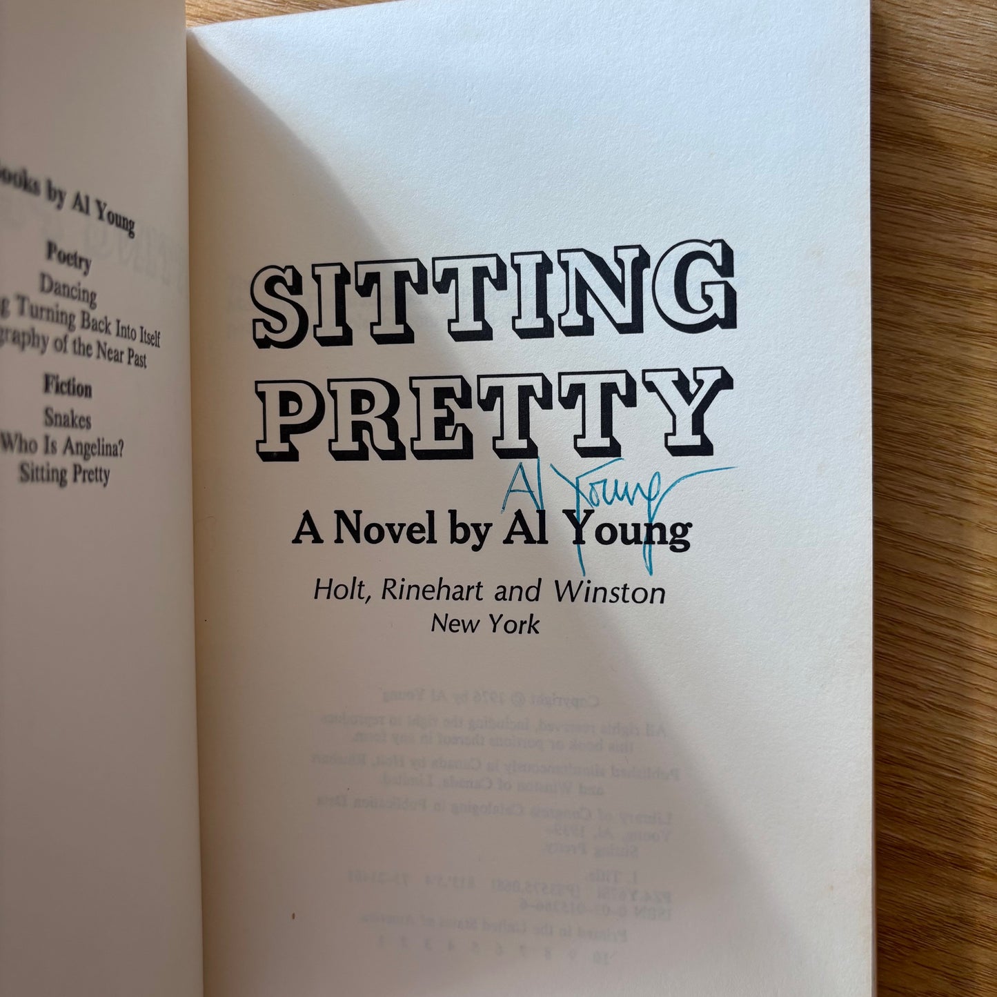 Al Young - Sitting Pretty - Signed First Edition
