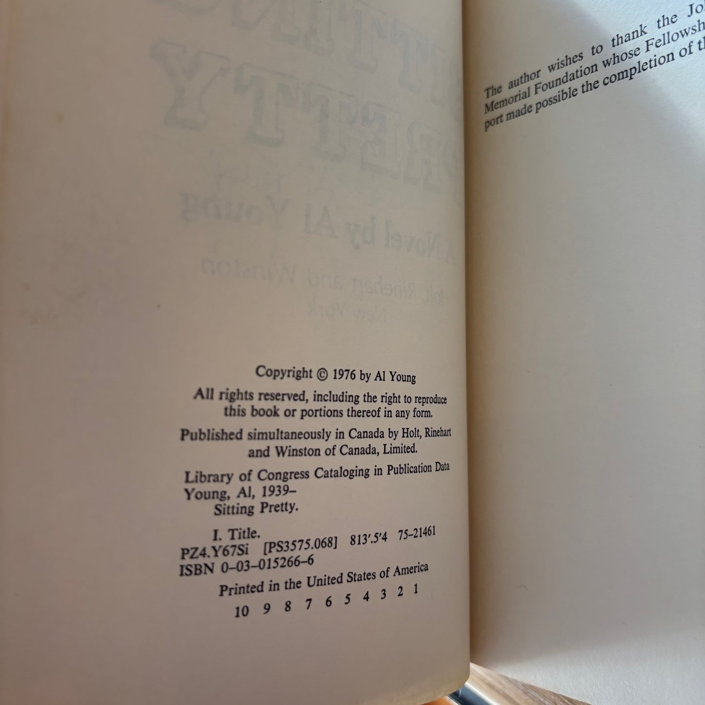 Al Young - Sitting Pretty - Signed First Edition