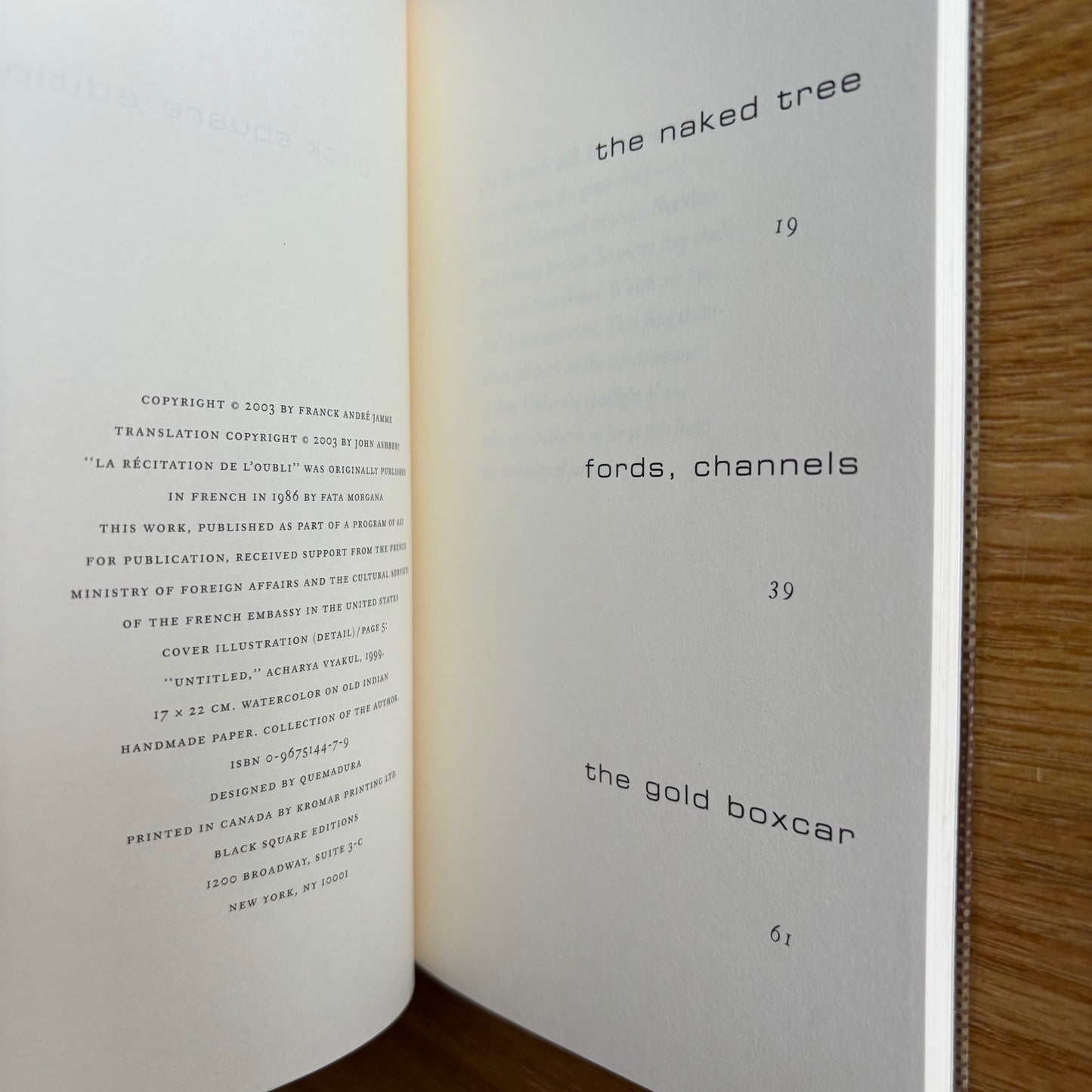 Franck Andre Jamme - The Recitation of Forgetting - First Edition