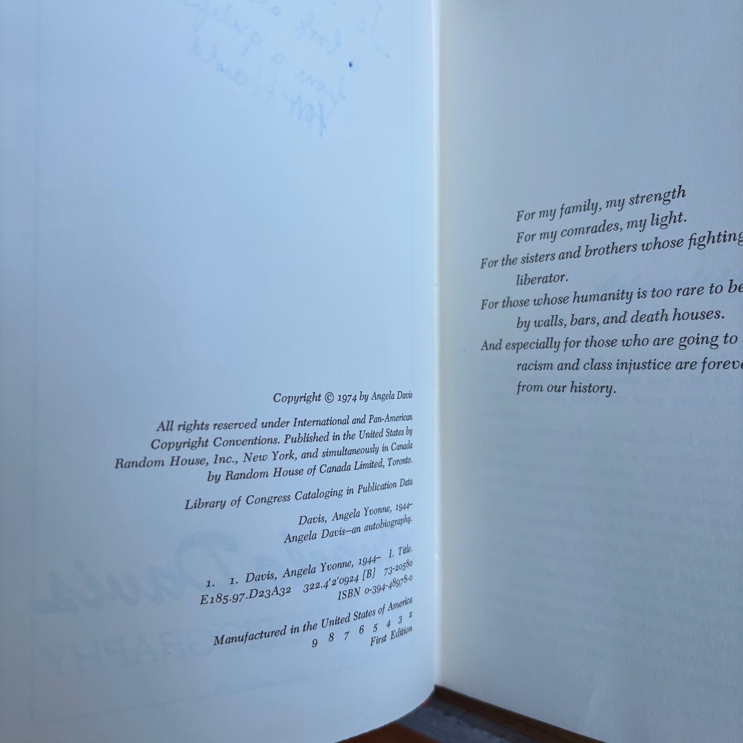 Angela Davis - An Autobiography - First Edition