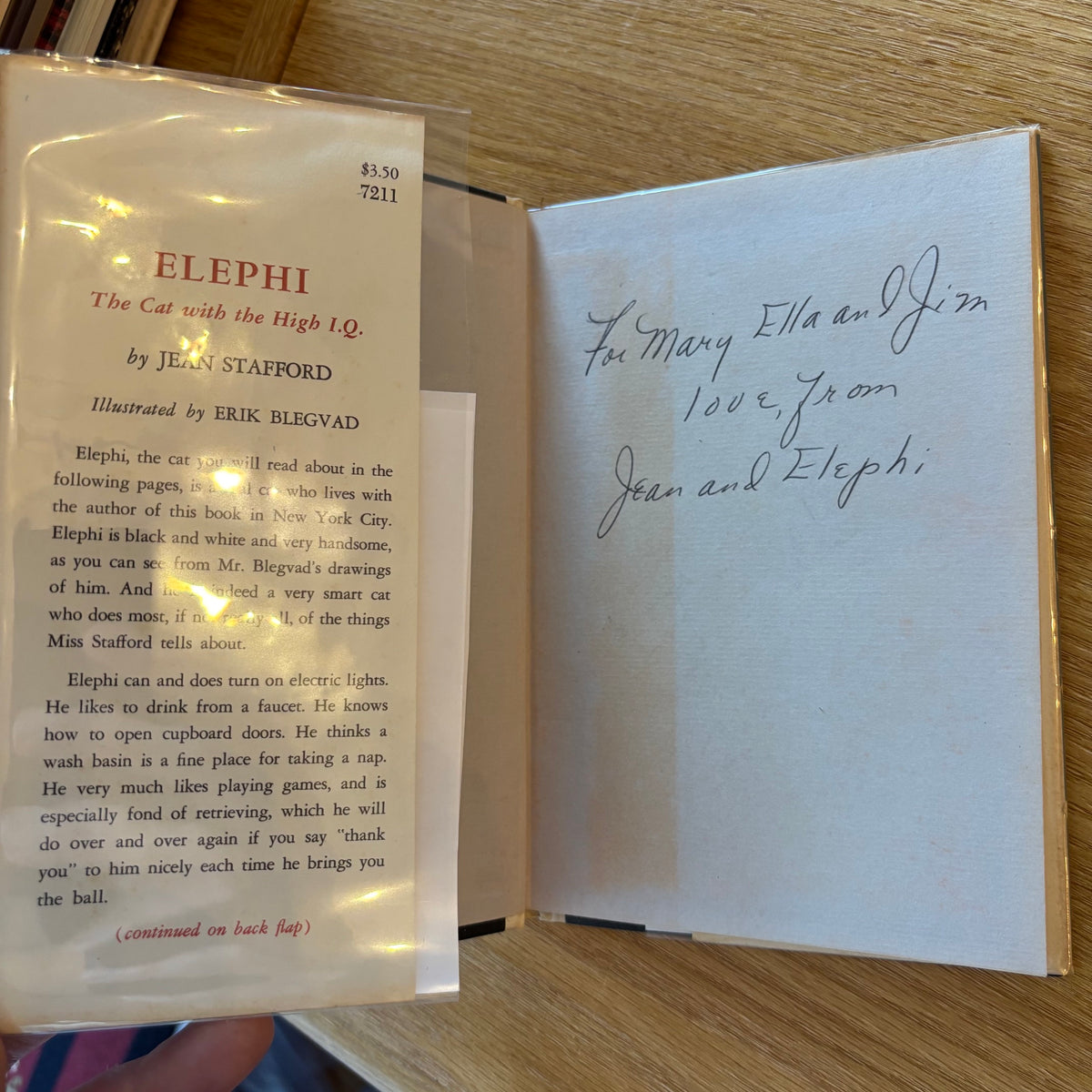 Jean Stafford - Elephi, the Cat with the High IQ - Signed First Edition