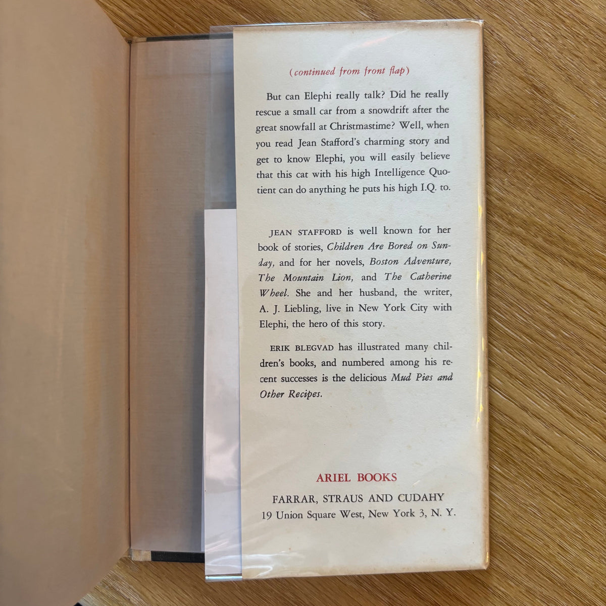 Jean Stafford - Elephi, the Cat with the High IQ - Signed First Edition