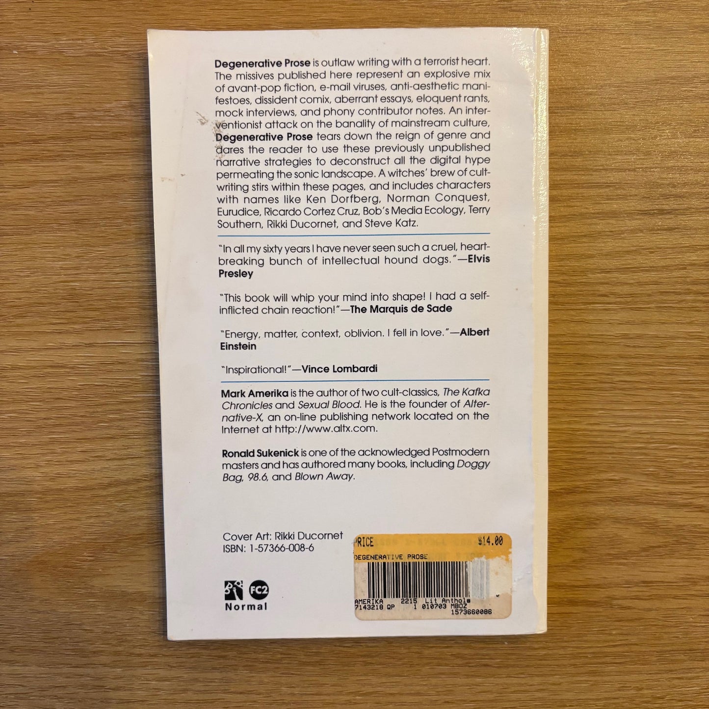 Mark Amerika, Ronald Sukenick, eds. - Degenerative Prose