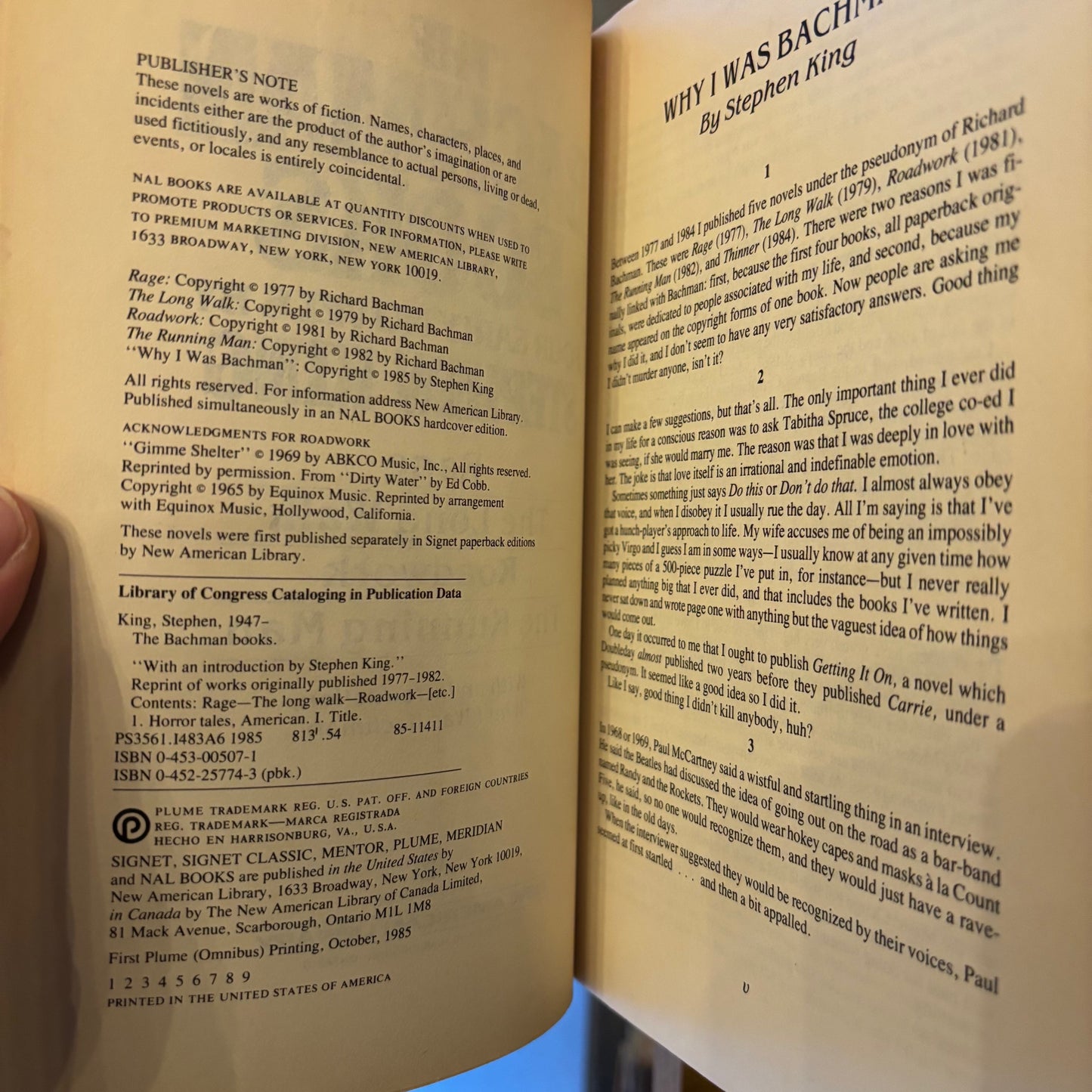 Stephen King - The Bachman Books - First Edition Paperback