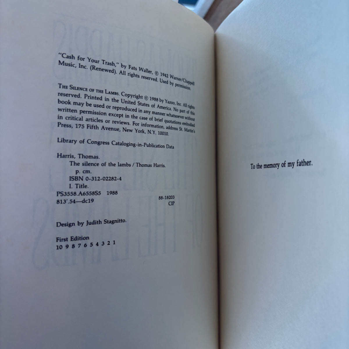 Thomas Harris - The Silence of the Lambs - First Edition
