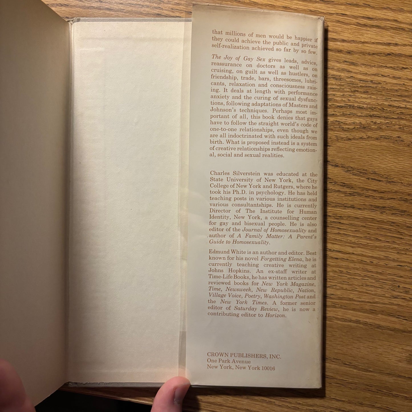 Dr. Charles Silverstein & Edmund White - The Joy of Gay Sex - First Edition