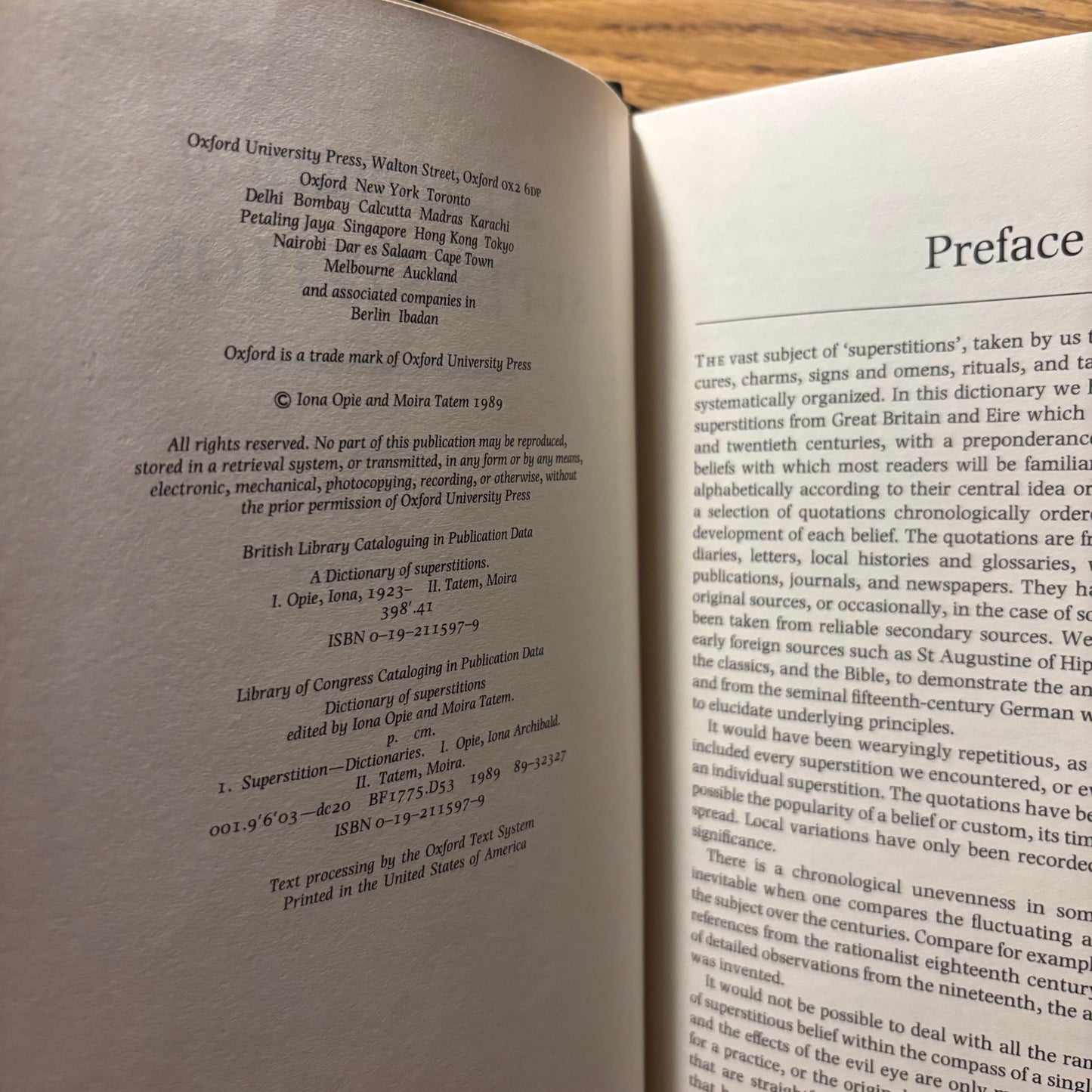Iona Opie & Moira Tatem, eds. - A Dictionary of Superstitions