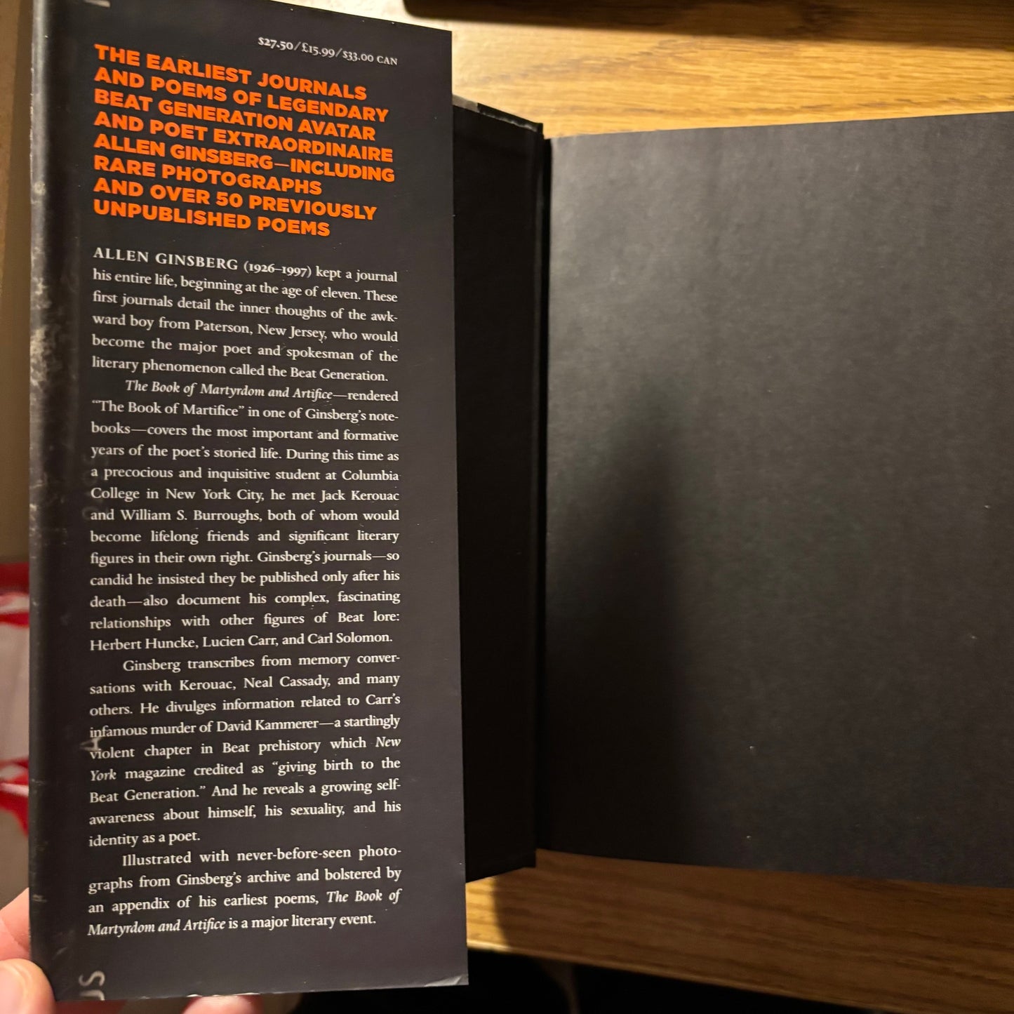 Allen Ginsberg - The Book of Martyrdom and Artifice: First Journals and Poems 1937-1952 - First Edition