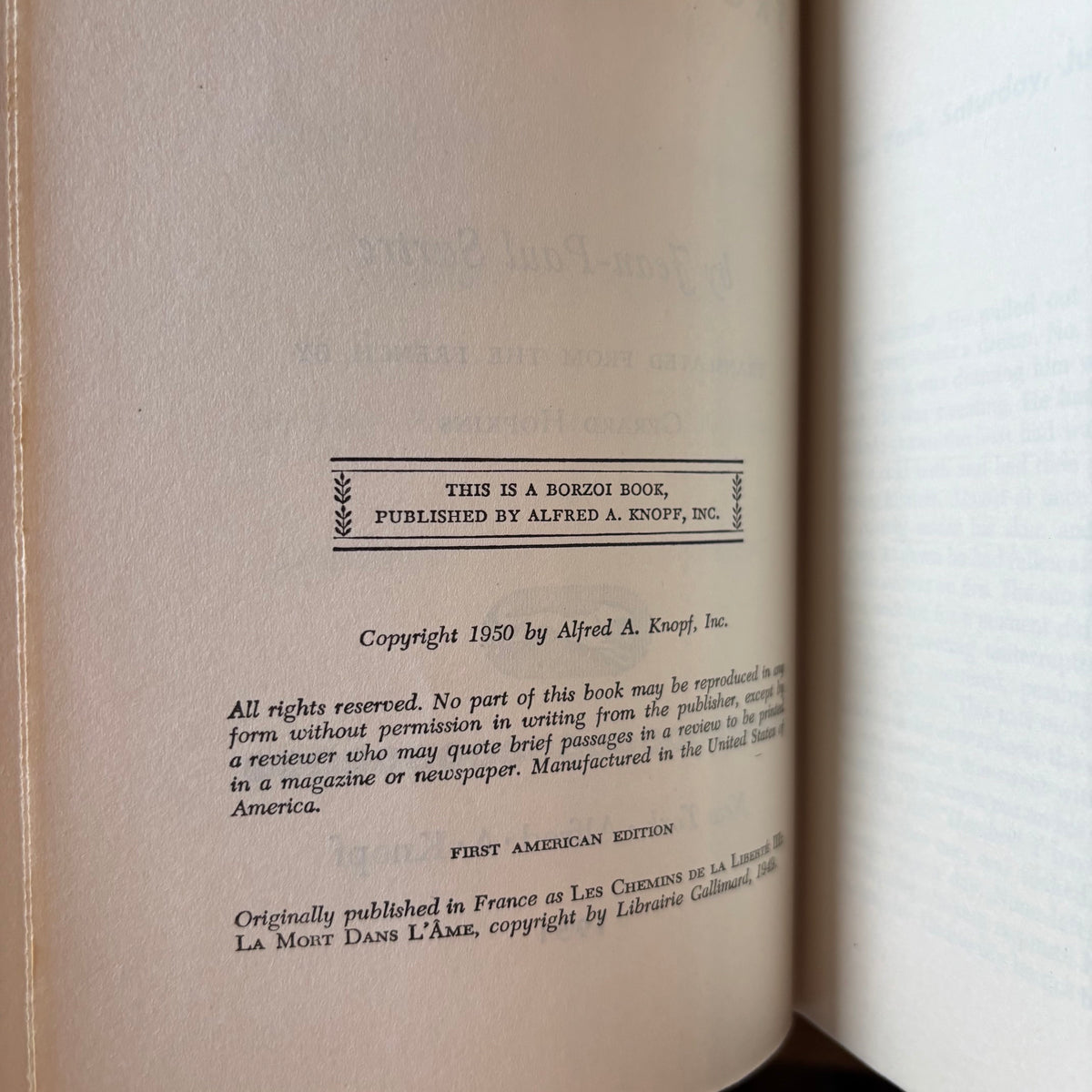 Jean-Paul Sartre - Troubled Sleep - First Edition