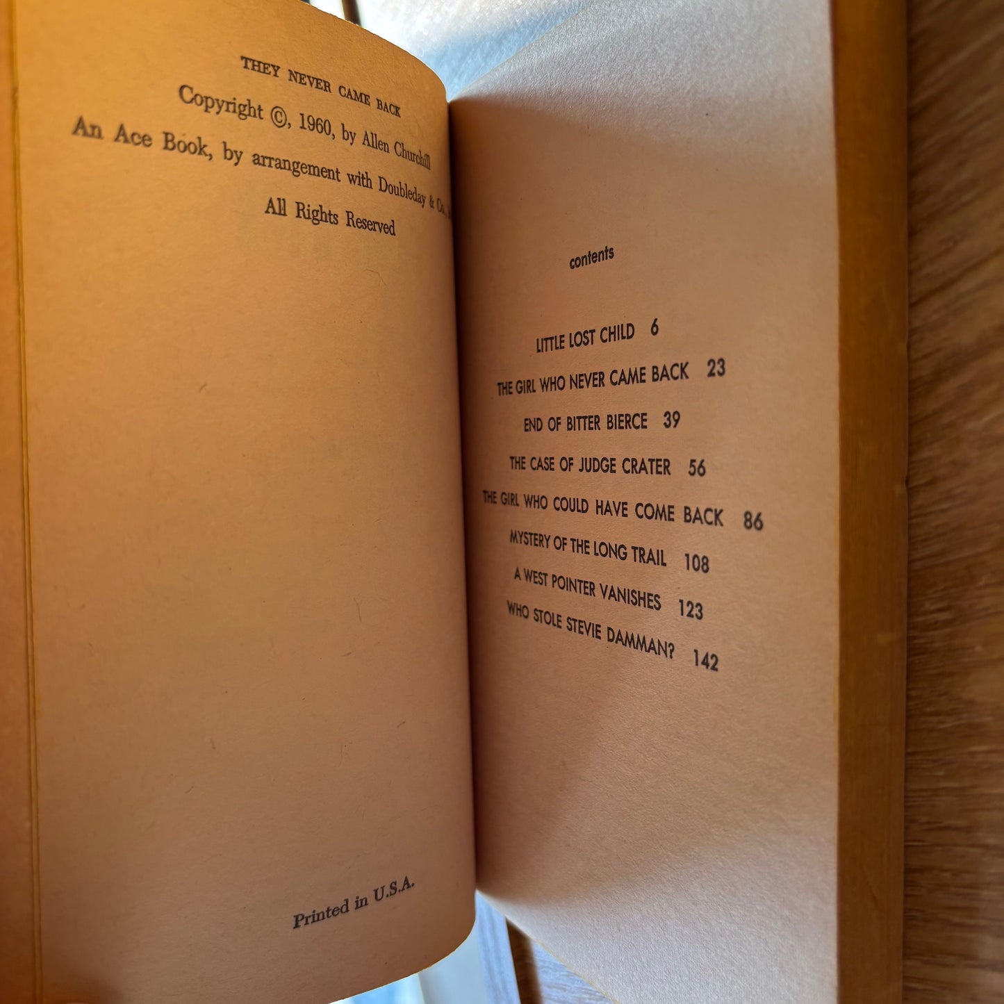 Allen Churchill - They Never Came Back - First Edition Paperback