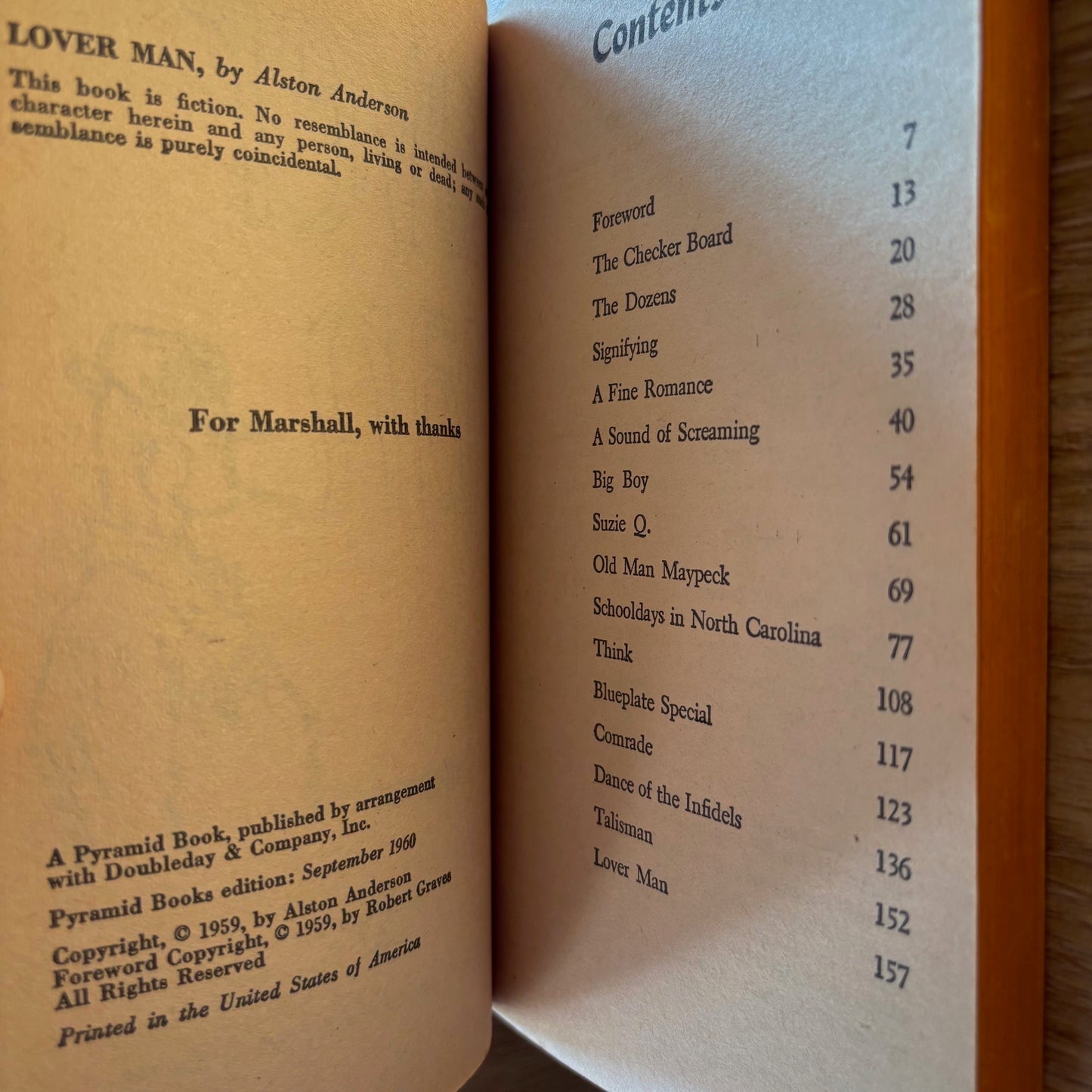 Alston Anderson - Lover Man - First Edition Paperback