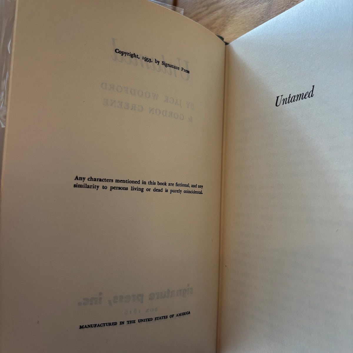 Jack Woodford & Gordon Greene - Untamed - First Edition