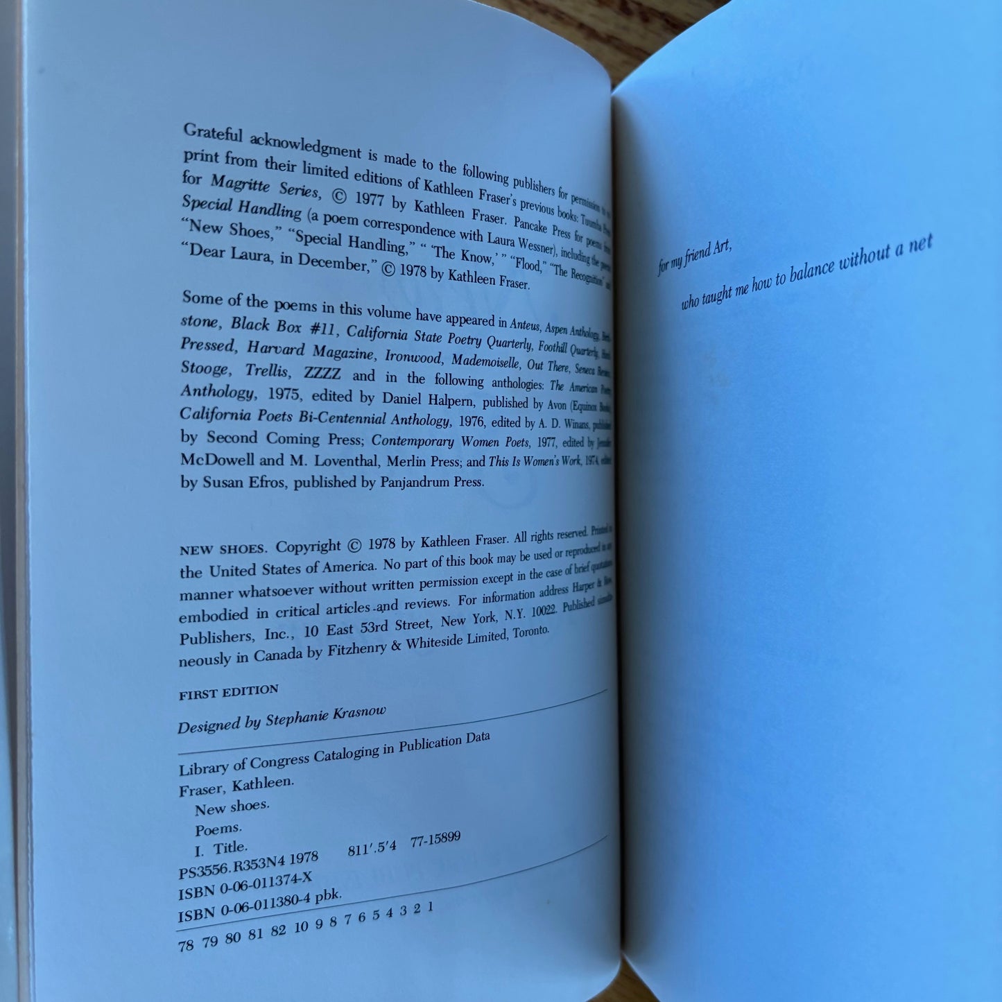 Kathleen Fraser - New Shoes - First Edition