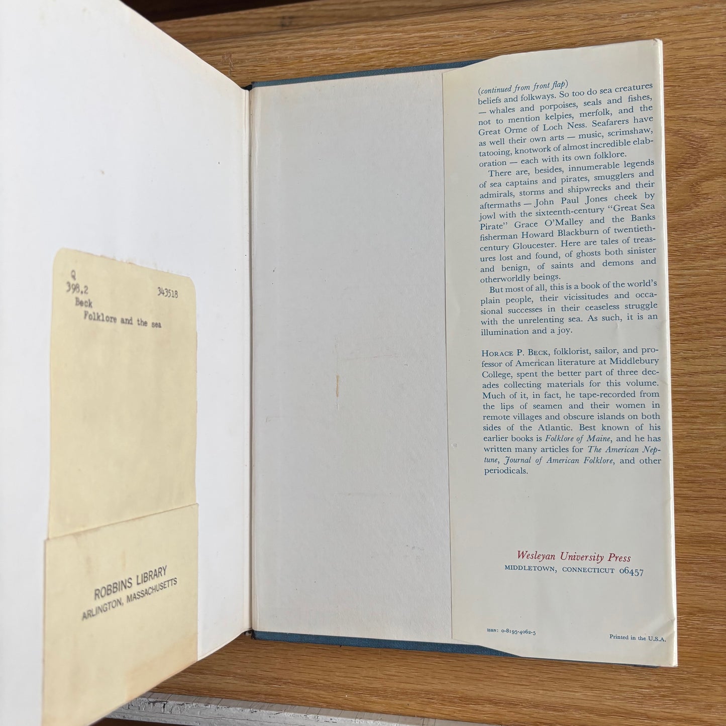 Horace Beck - Folklore and the Sea - First Edition