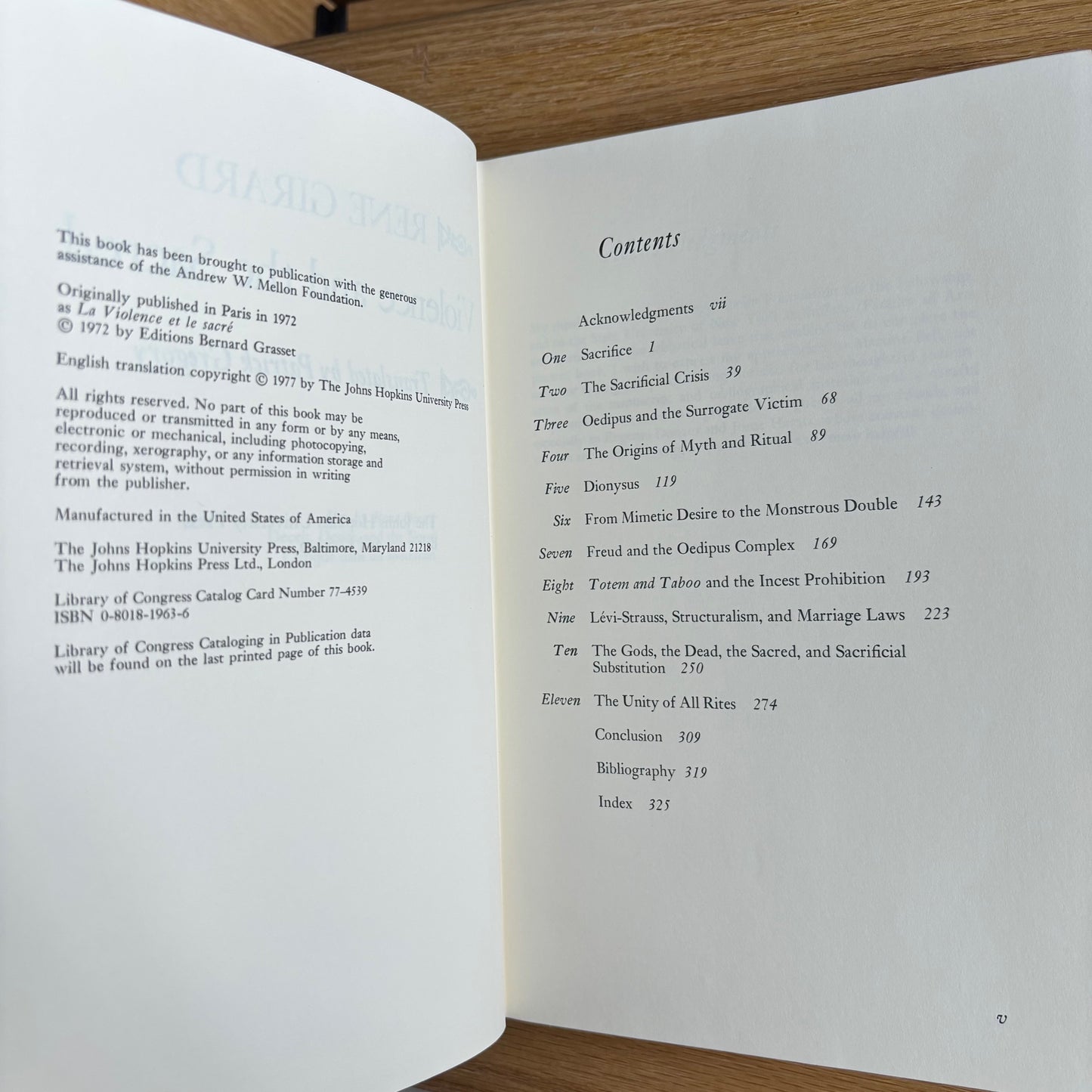 Rene Girard - Violence and the Sacred - First Edition