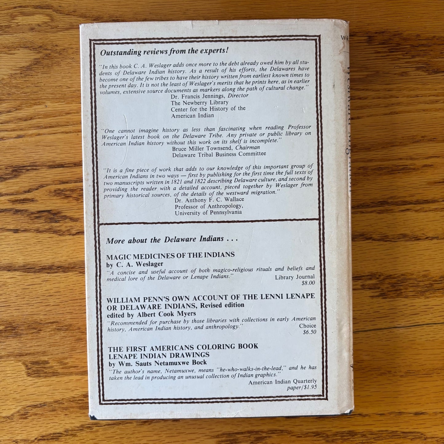 C.A. Weslager - The Delaware Indian Westward Migration - First Edition