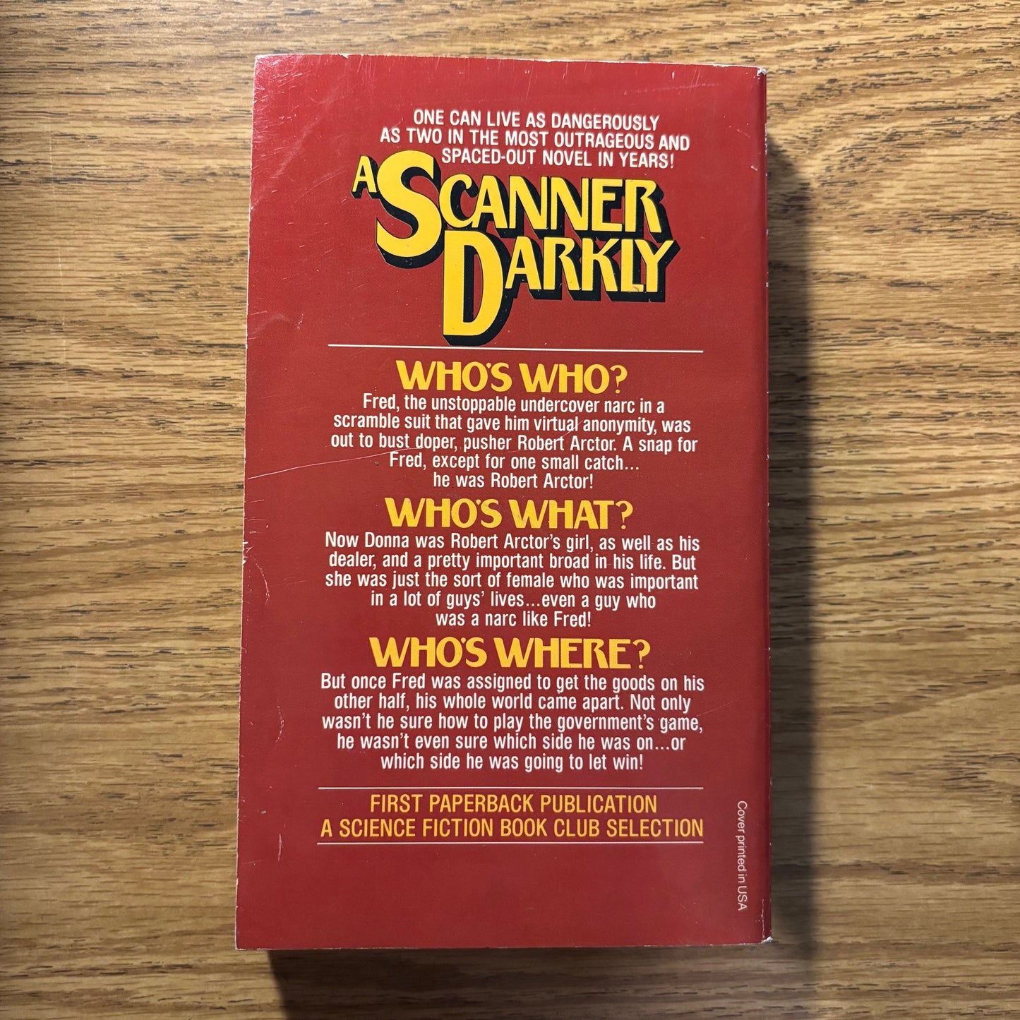 Philip K. Dick - A Scanner Darkly - First Edition Paperback