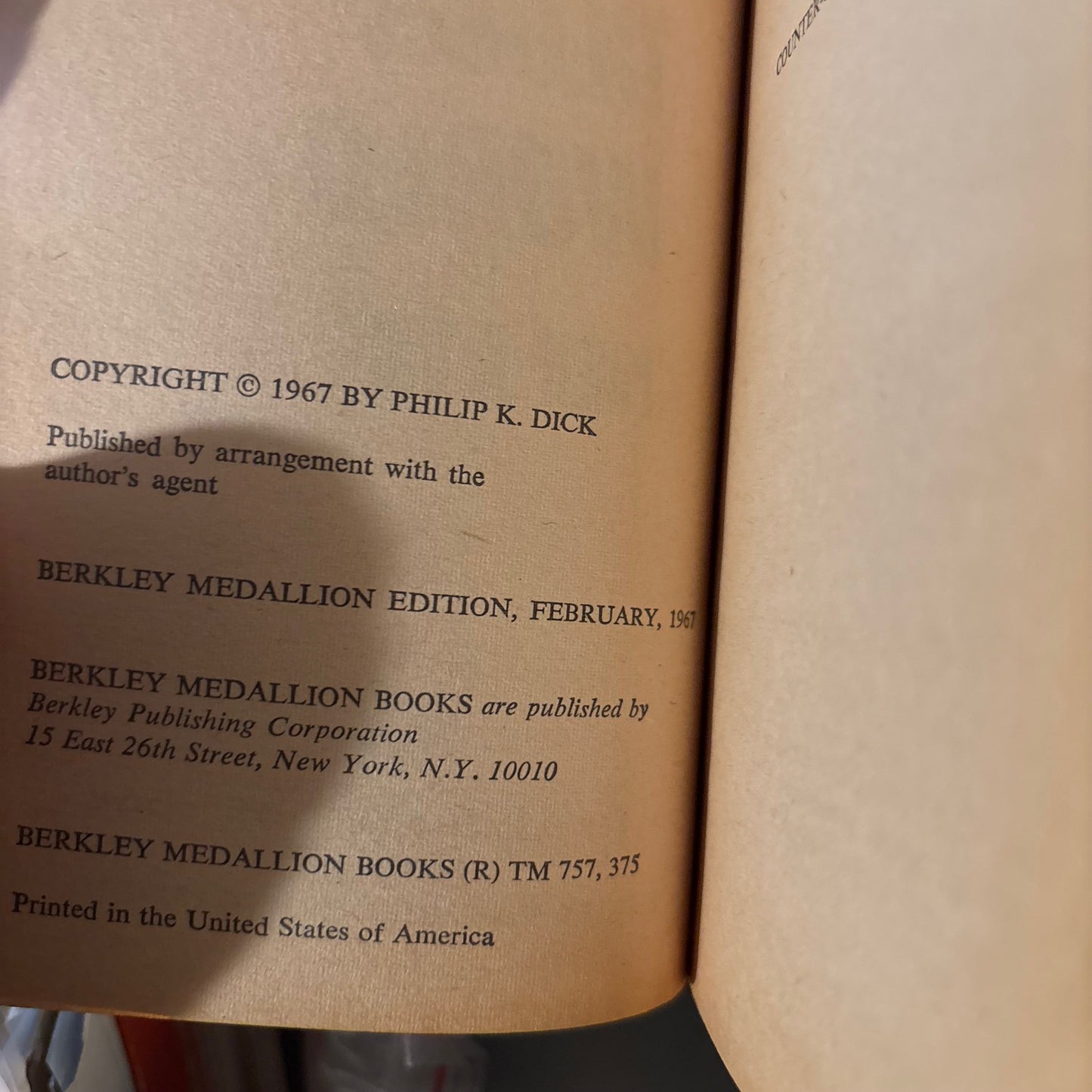Philip K. Dick - Counter-Clock World - First Edition