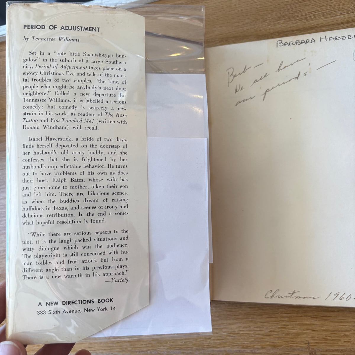 Tennessee Williams - Period of Adjustment - First Edition