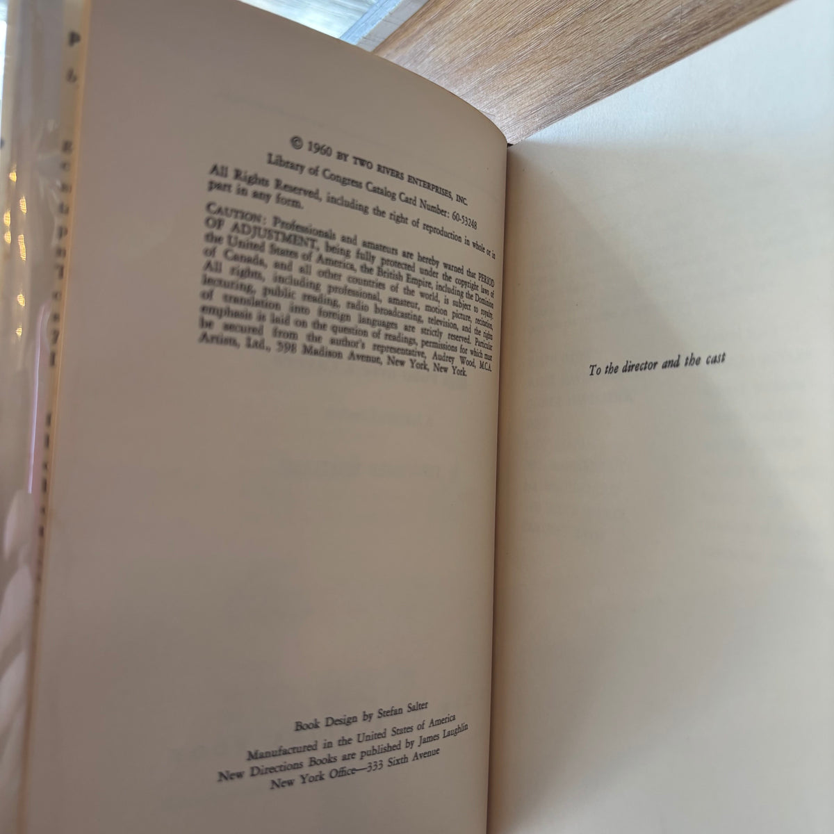 Tennessee Williams - Period of Adjustment - First Edition