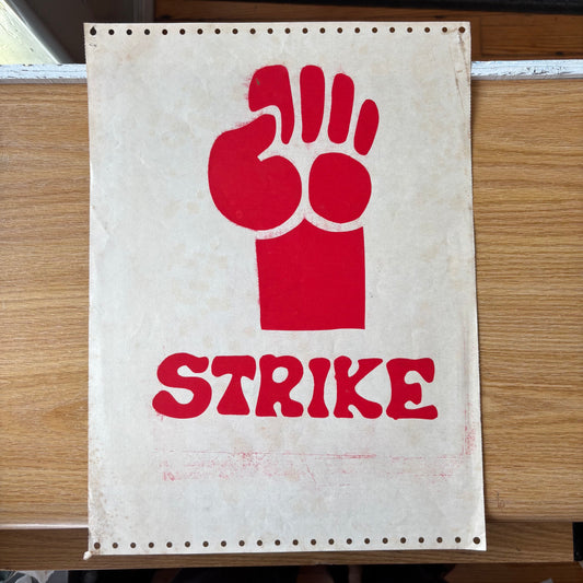 Harvard Strike Stenciled Protest Poster, ca. 1969