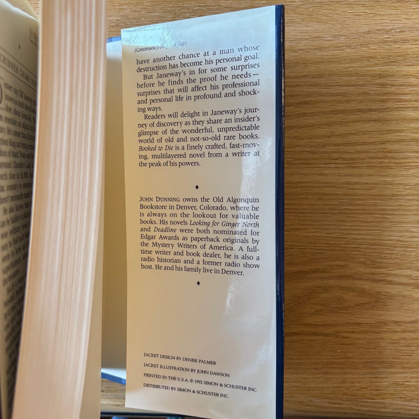 John Dunning - Booked to Die - First Edition Later Printing