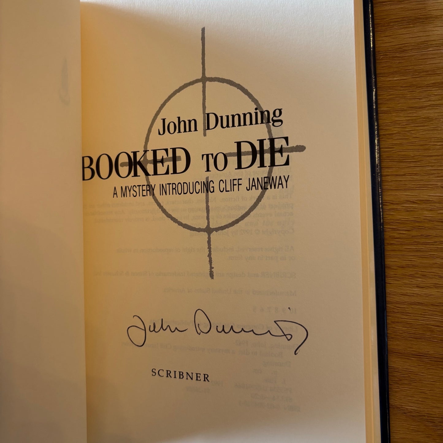 John Dunning - Booked to Die - First Edition Later Printing