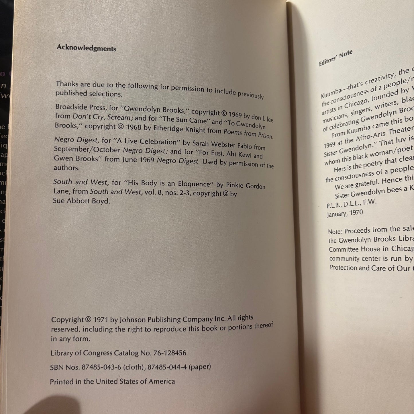 Patricia L. Brown, Don L. Lee, Francis Ward - To Gwen, With Love: An Anthology Dedicated to Gwendolyn Brooks