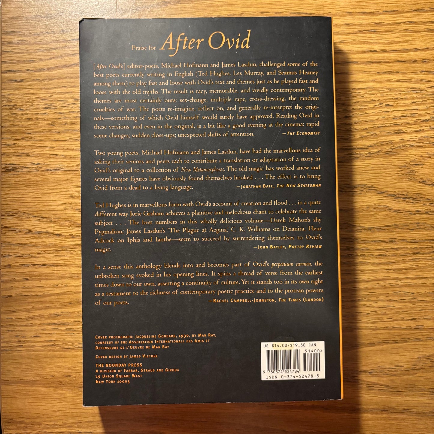 Michael Hofmann, James Lasdun, eds. - After Ovid: New Metamorphoses
