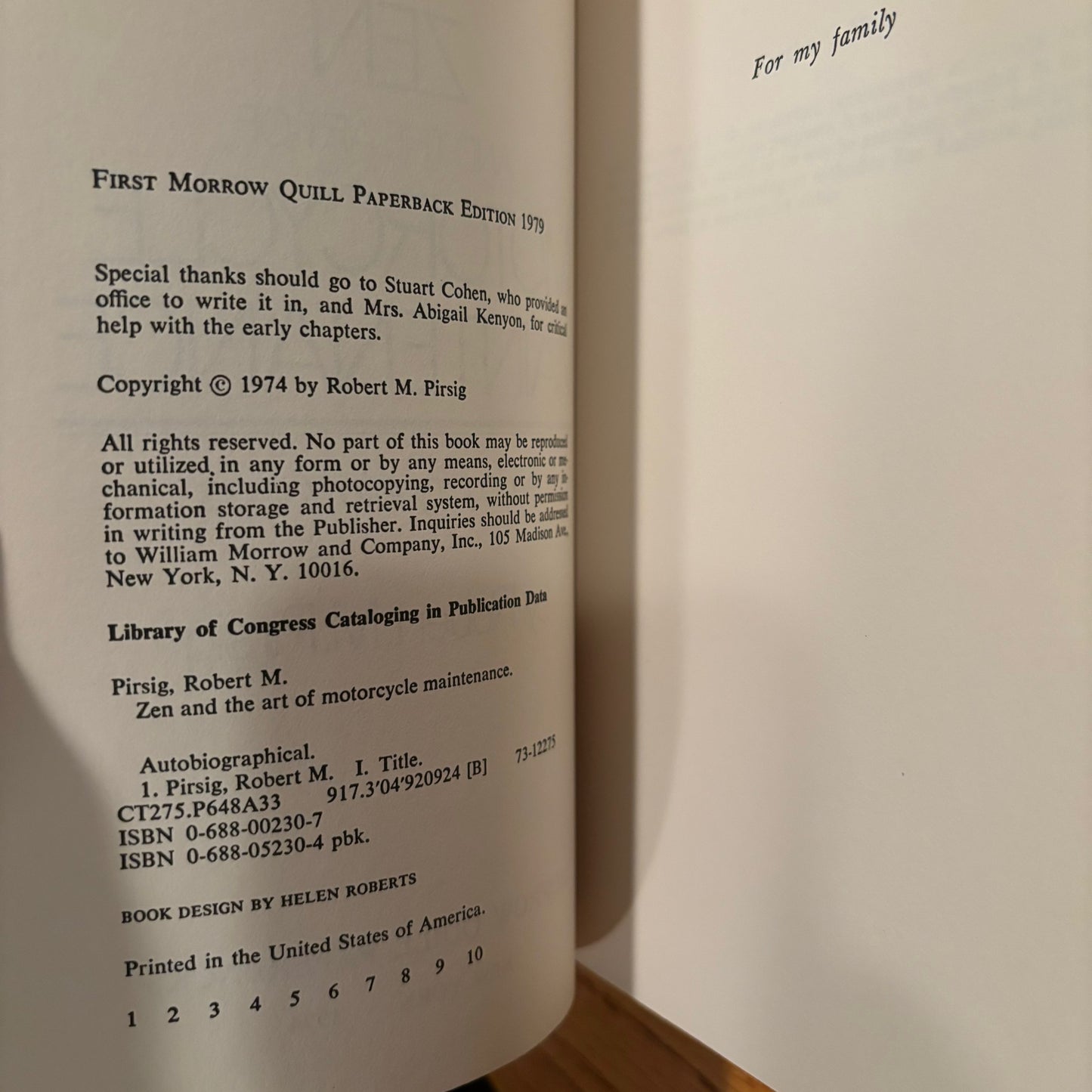 Robert M. Pirsig - Zen and the Art of Motorcycle Maintenance - First Edition Paperback