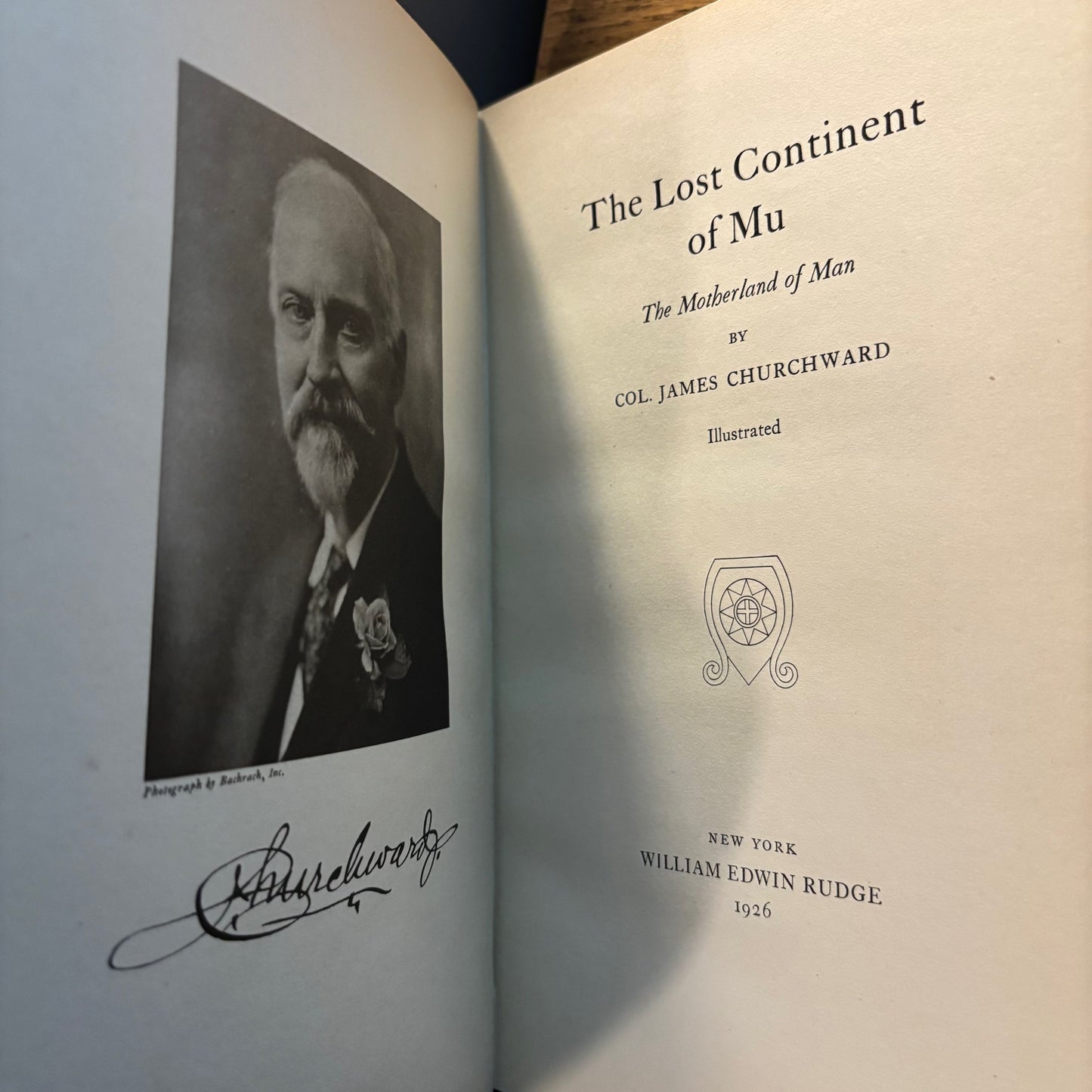 James Churchward - The Lost Continent of Mu: The Motherland of Man - Signed First Edition