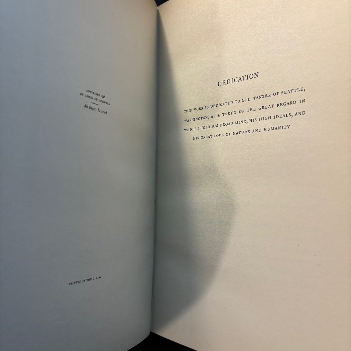 James Churchward - The Lost Continent of Mu: The Motherland of Man - Signed First Edition
