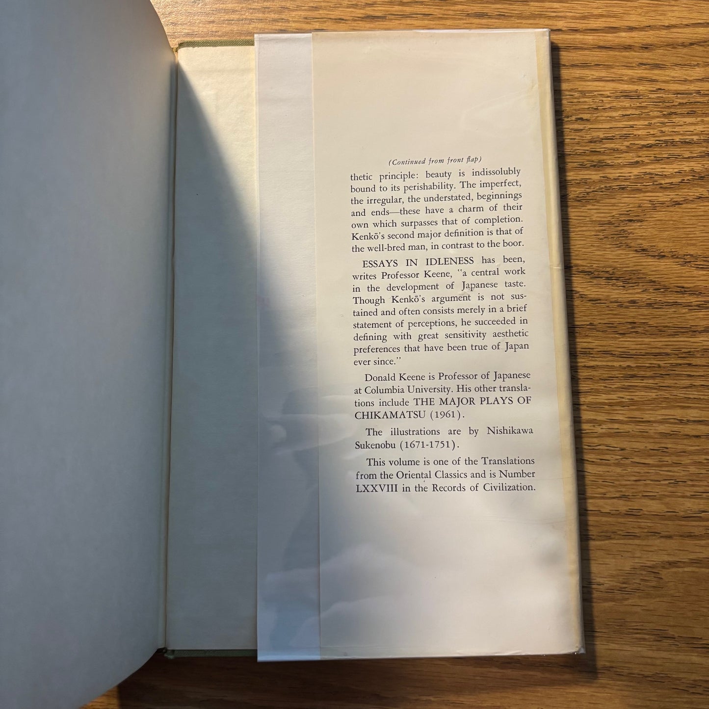 Kenko - Essays in Idleness: The Tsurezuregusa of Kenko - First Edition