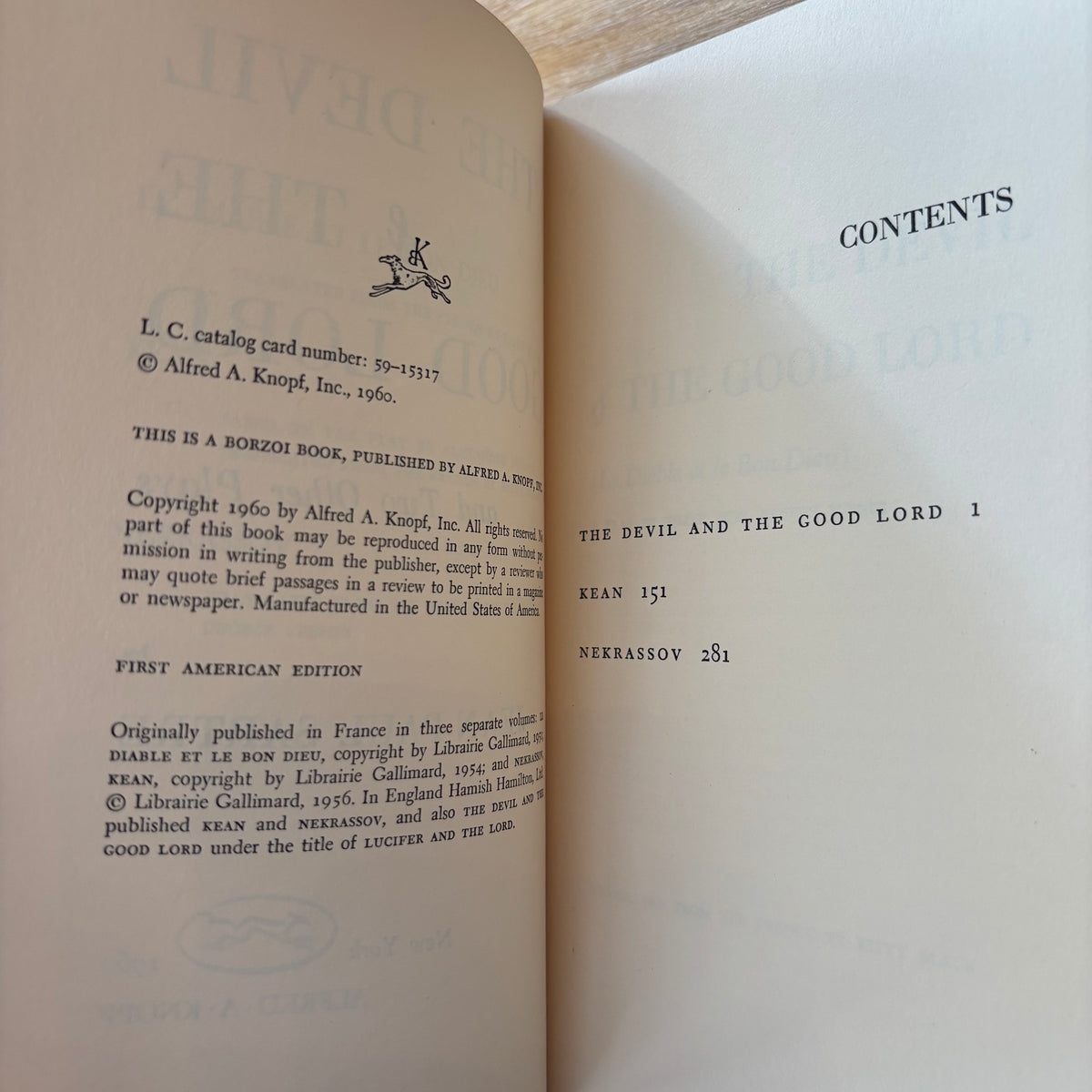 Jean-Paul Sartre - The Devil and the Good Lord - First Edition