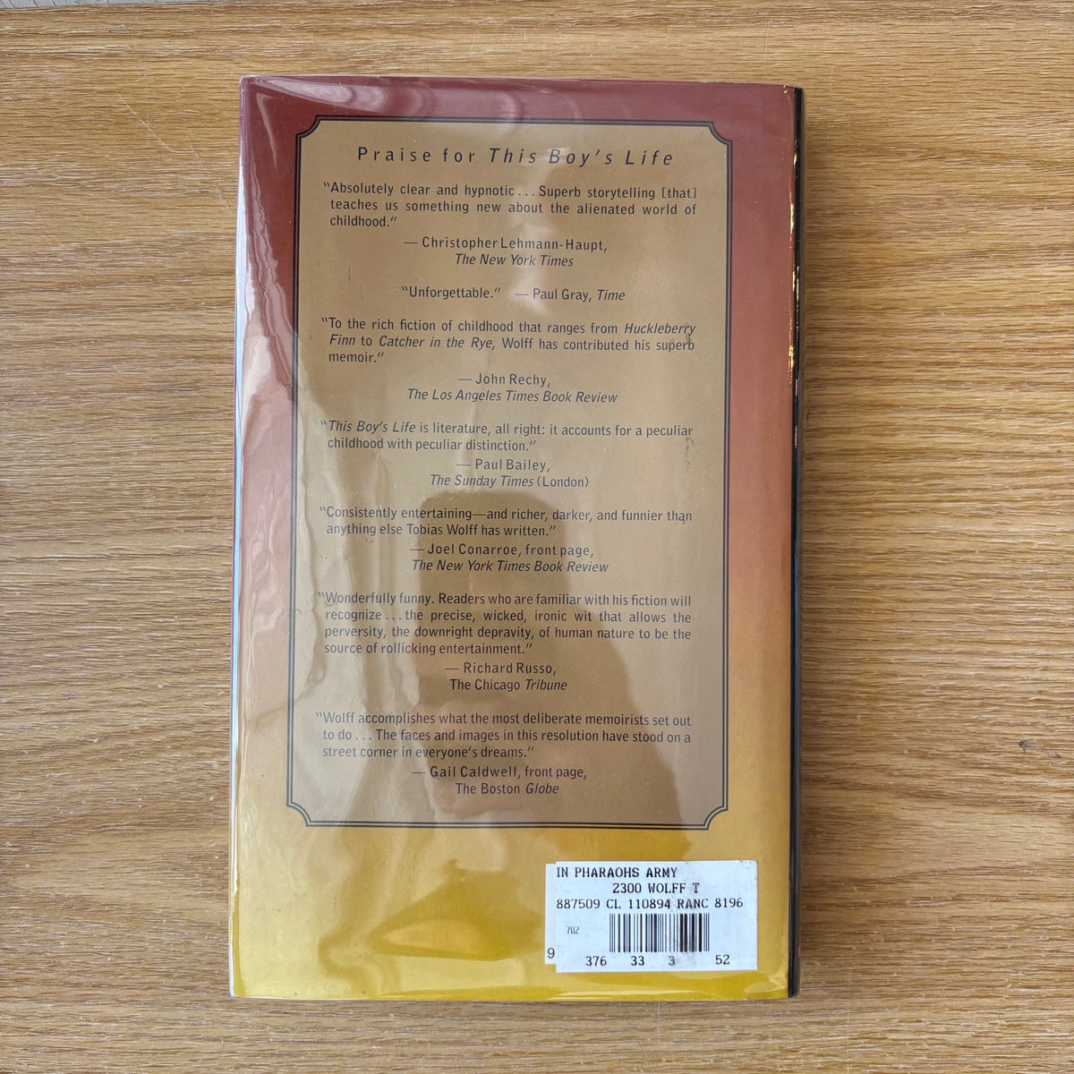 Tobias Wolff - In Pharaoh's Army - Signed First Edition