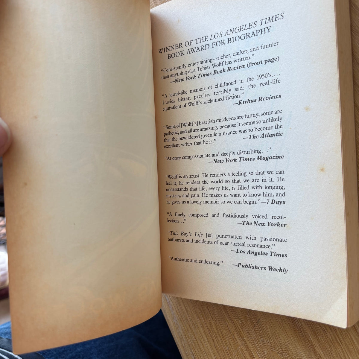 Tobias Wolff - This Boy's Life - Signed