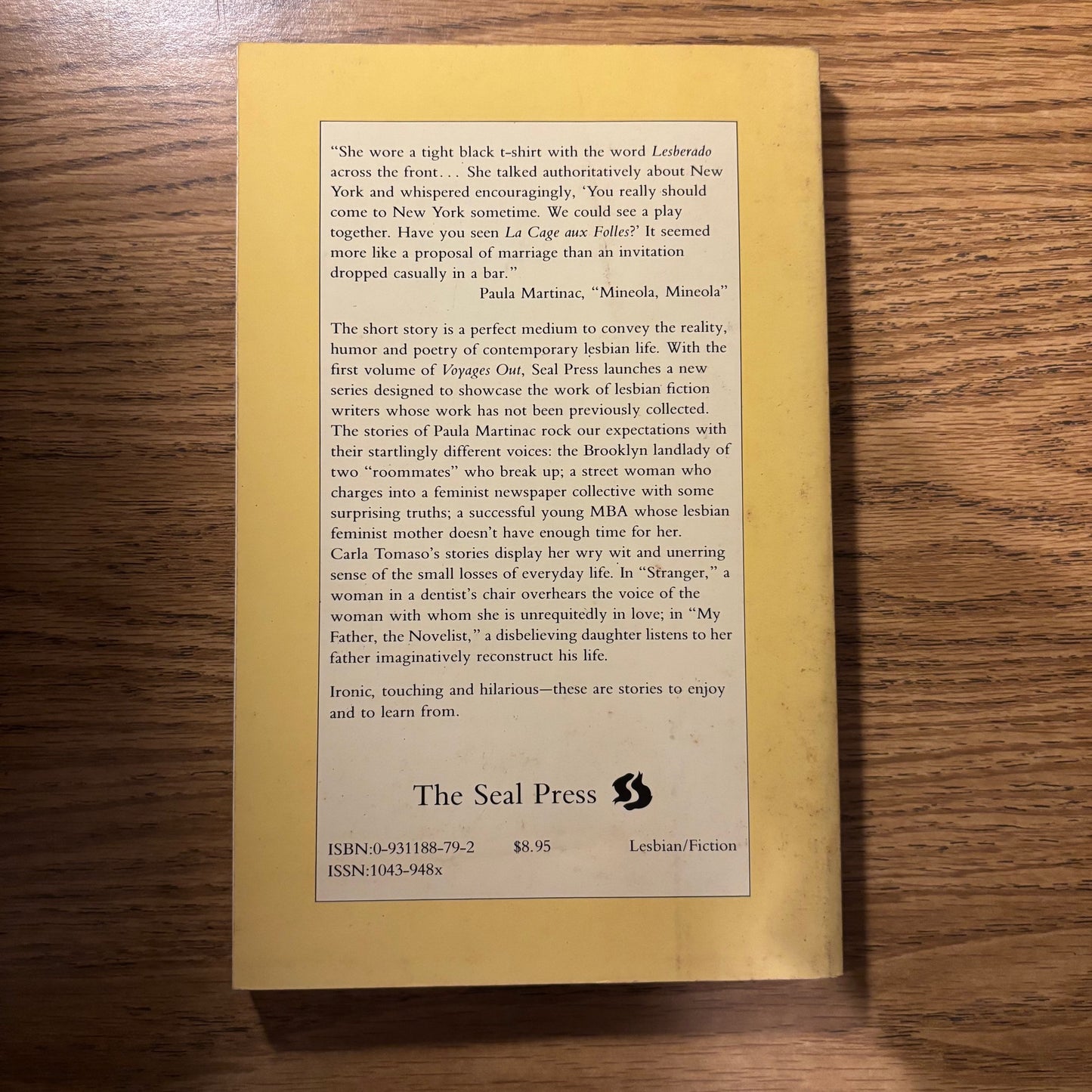 Paula Martinac, Carla Tomaso - Voyages Out 1: Lesbian Short Fiction - First Edition