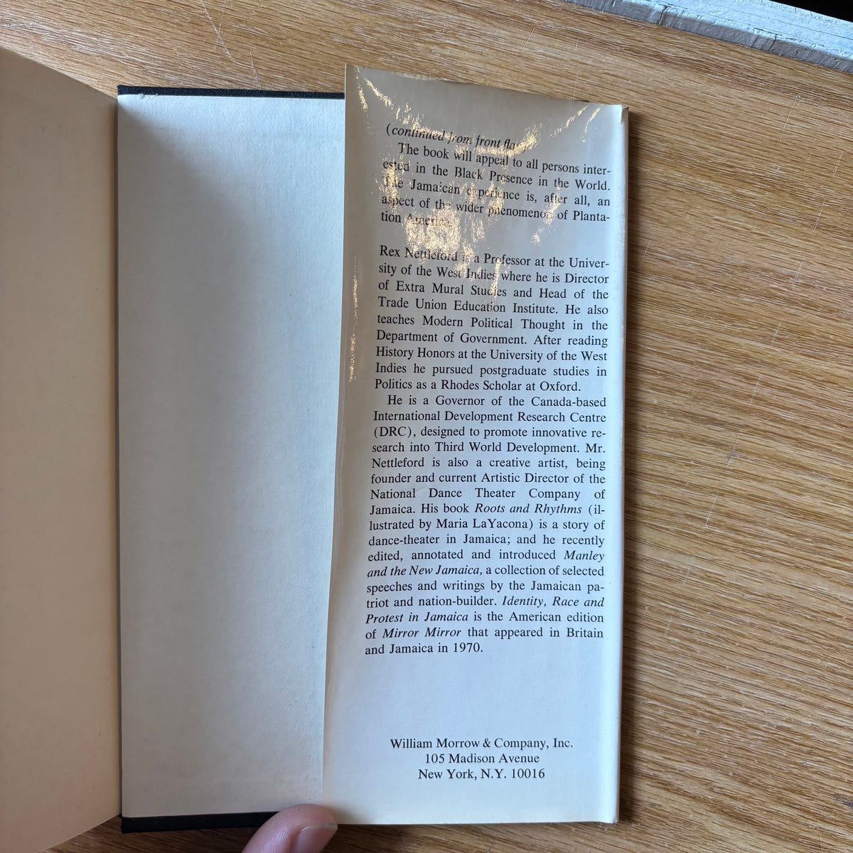 Rex M. Nettleford - Identity Race and Protest in Jamaica - First Edition