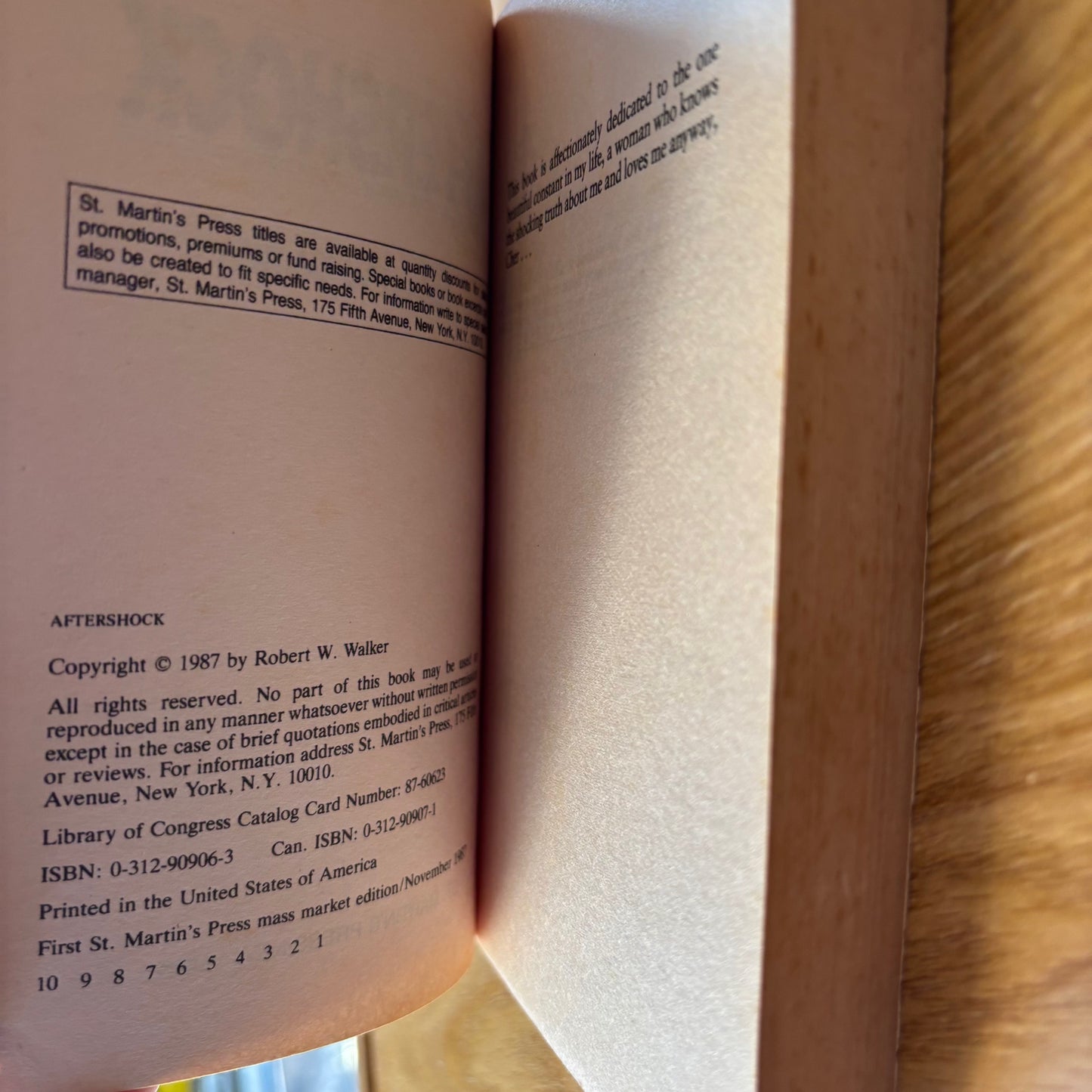 Robert W. Walker - Aftershock - First Edition